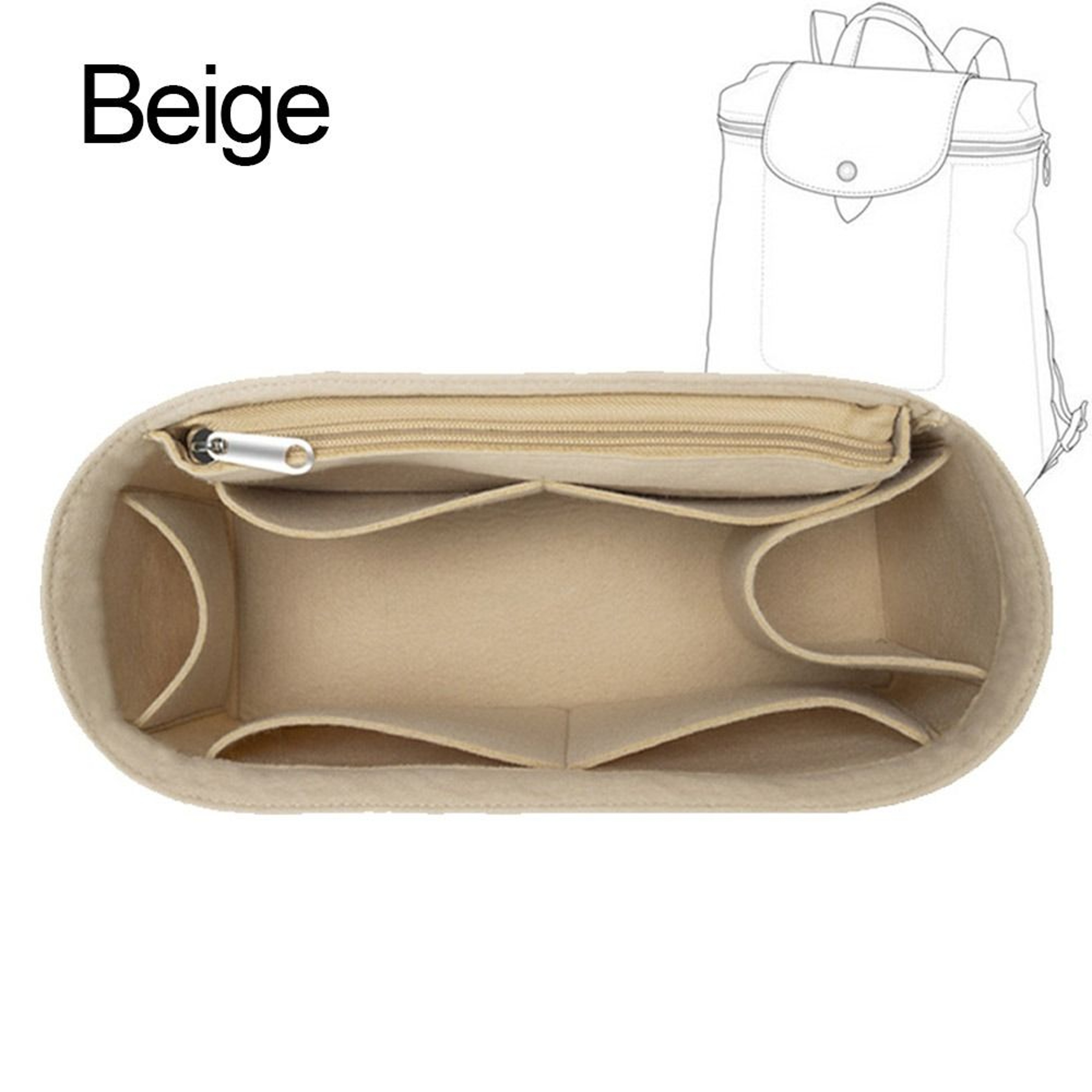 Felt Backpack Organizer Insert With Multi Pocket Purse Liner For Travel And Everyday Storage 6