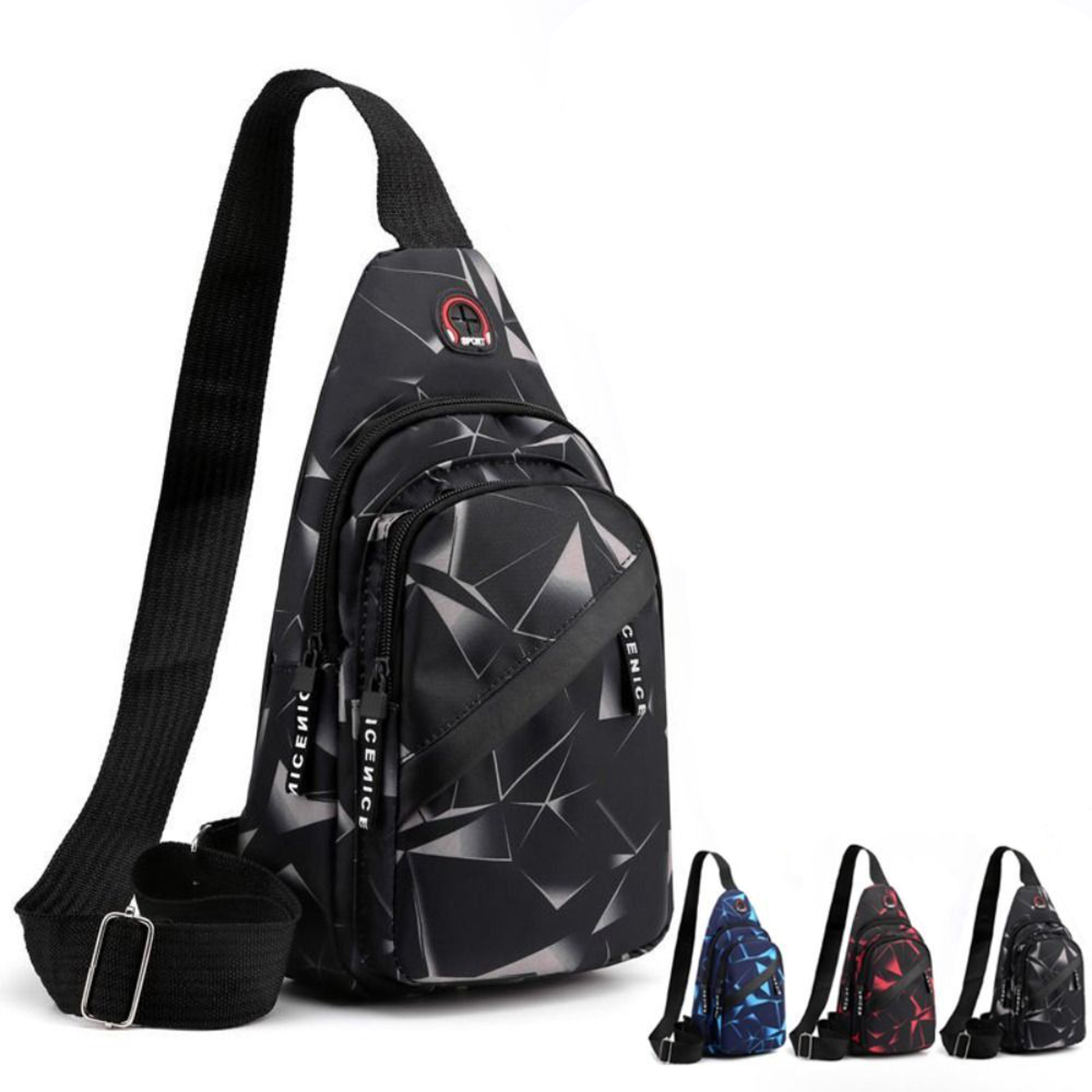 Men Oxford Cloth Large Capacity Sling Bag Crossbody Chest Bag for Travel – view 1