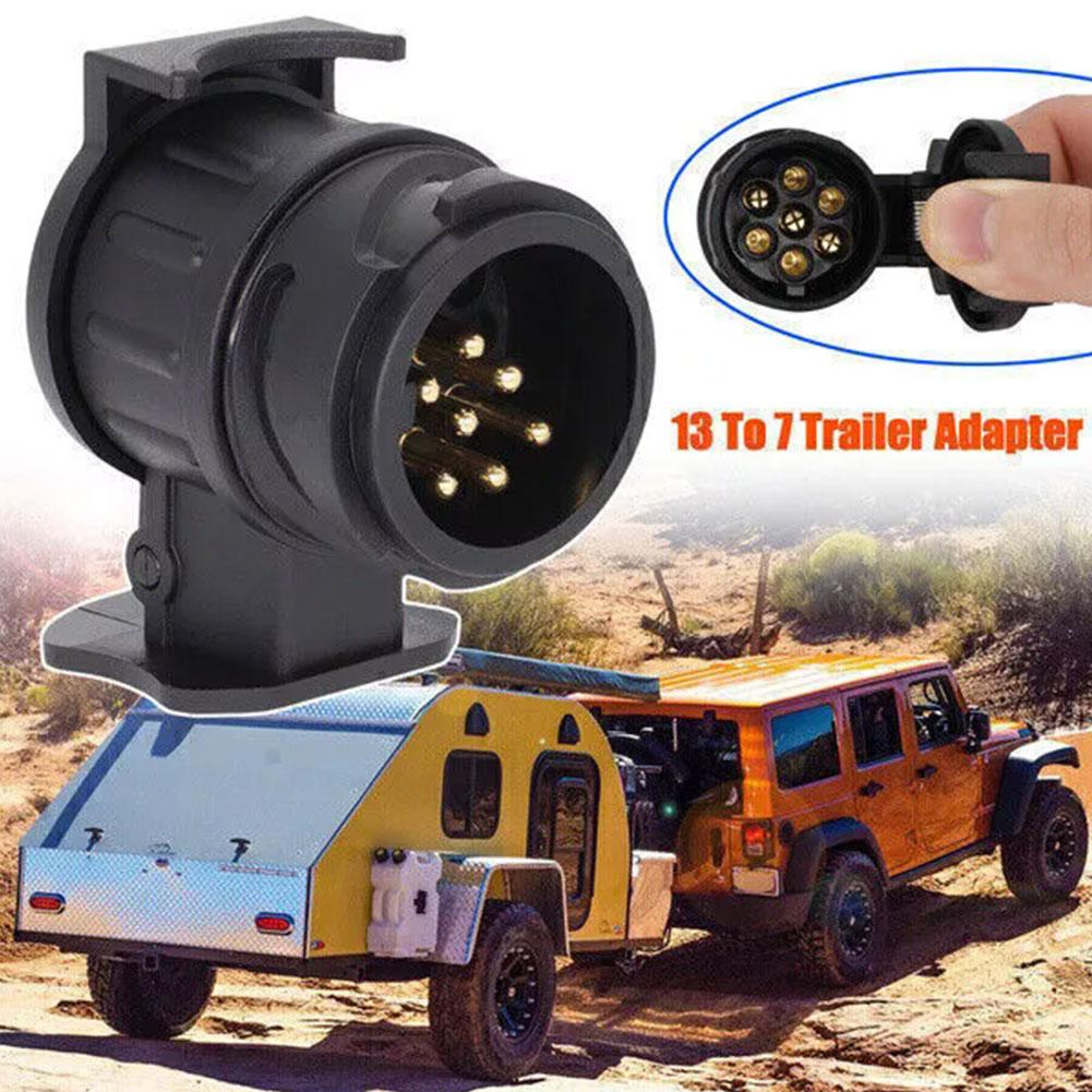 Trailer Adapter Tow Bar Socket Converter for Cars Trucks and Trailers – view 2