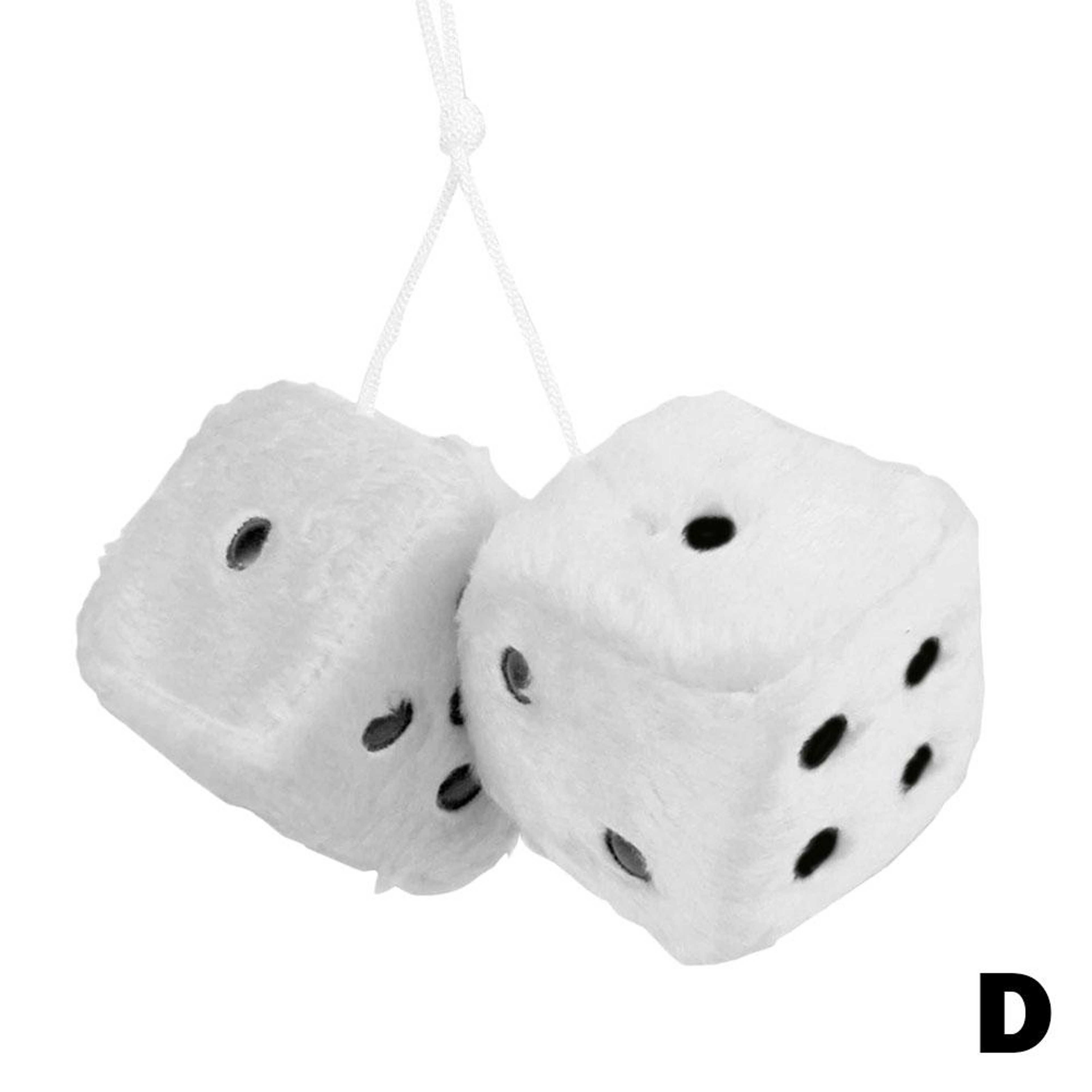 Long Hair Fuzzy Dice Car Ornament Plush Rearview Mirror Decor 8