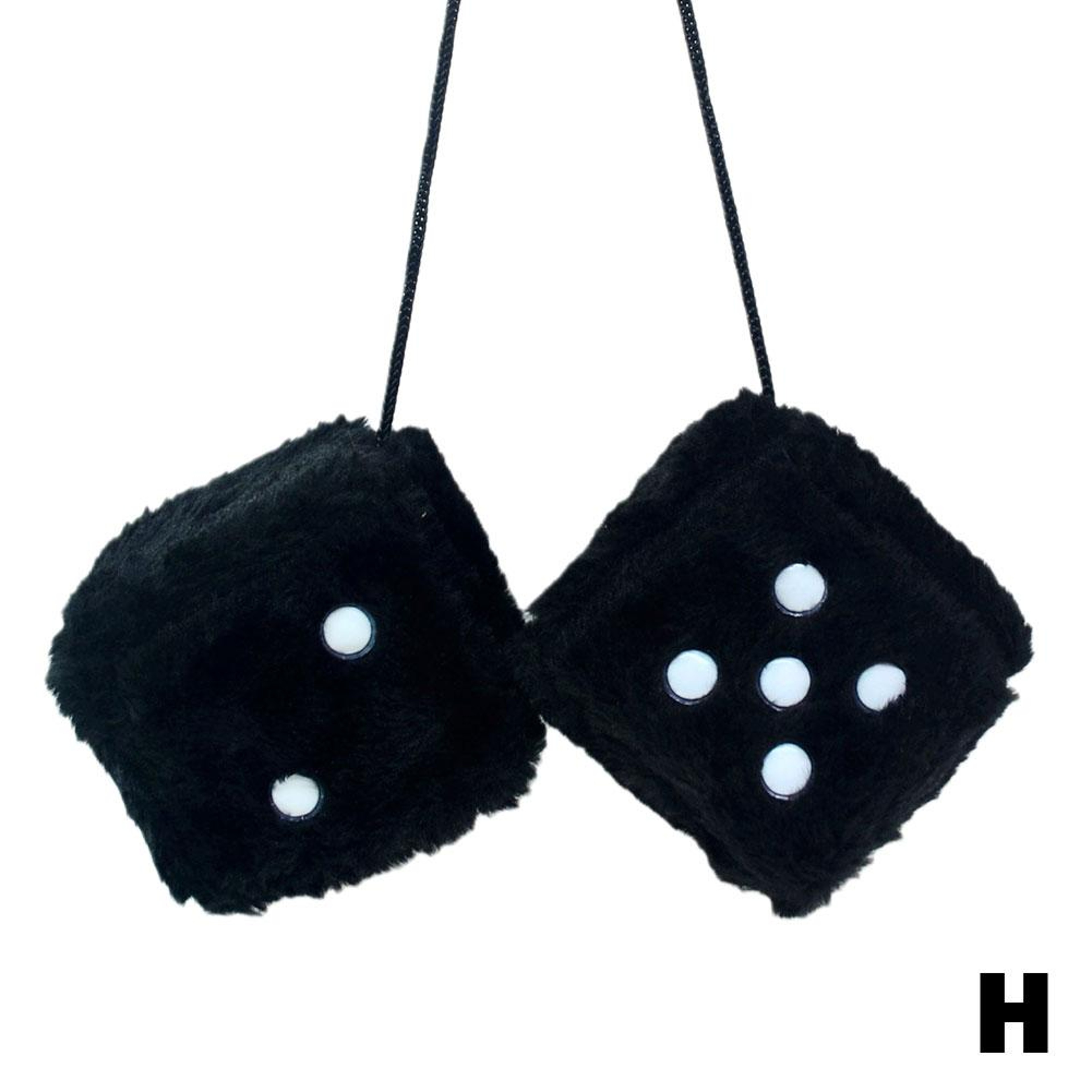 Long Hair Fuzzy Dice Car Ornament Plush Rearview Mirror Decor 11