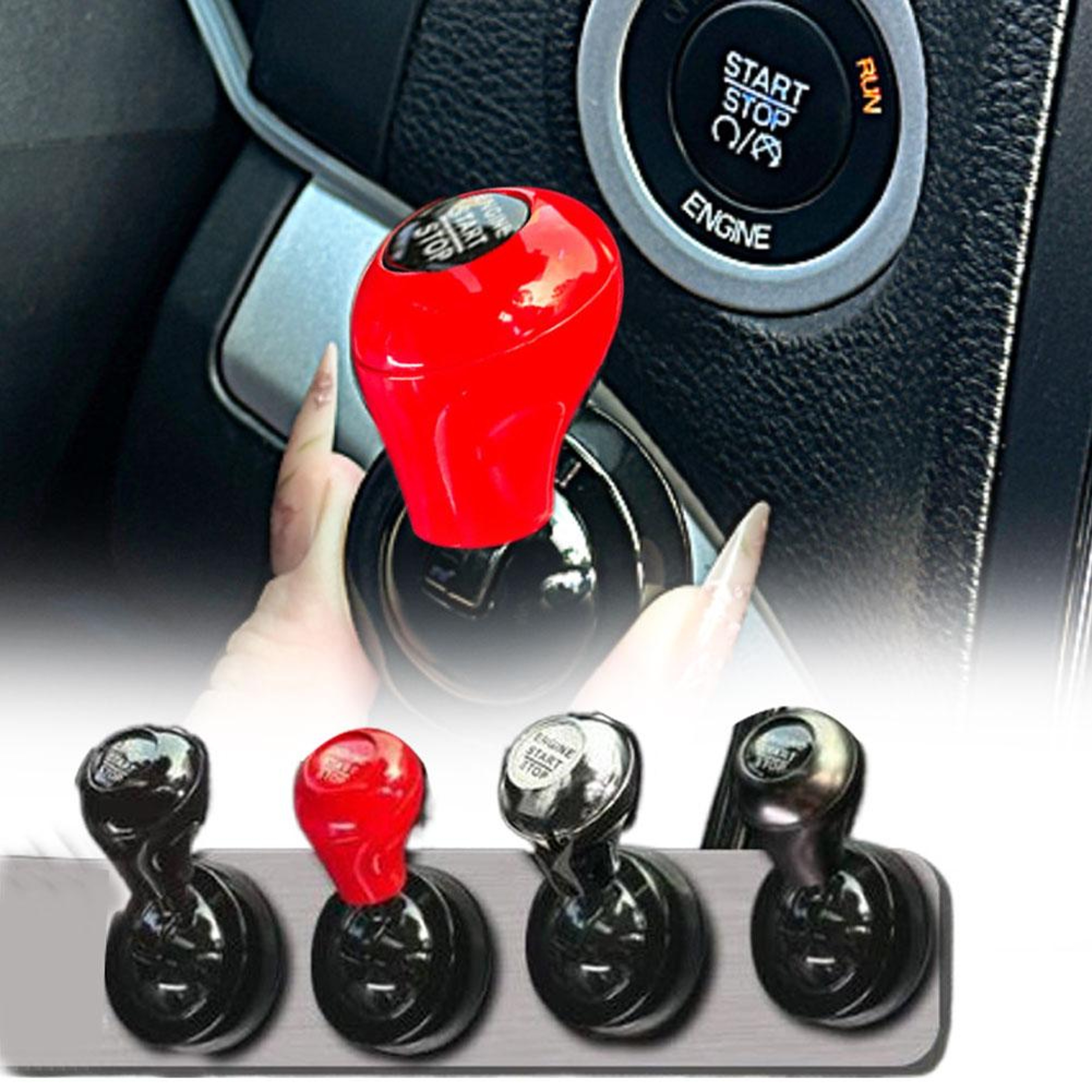One Touch Car Push Start Button Rocker Lever Engine Start Stop Interior Accessory – view 4