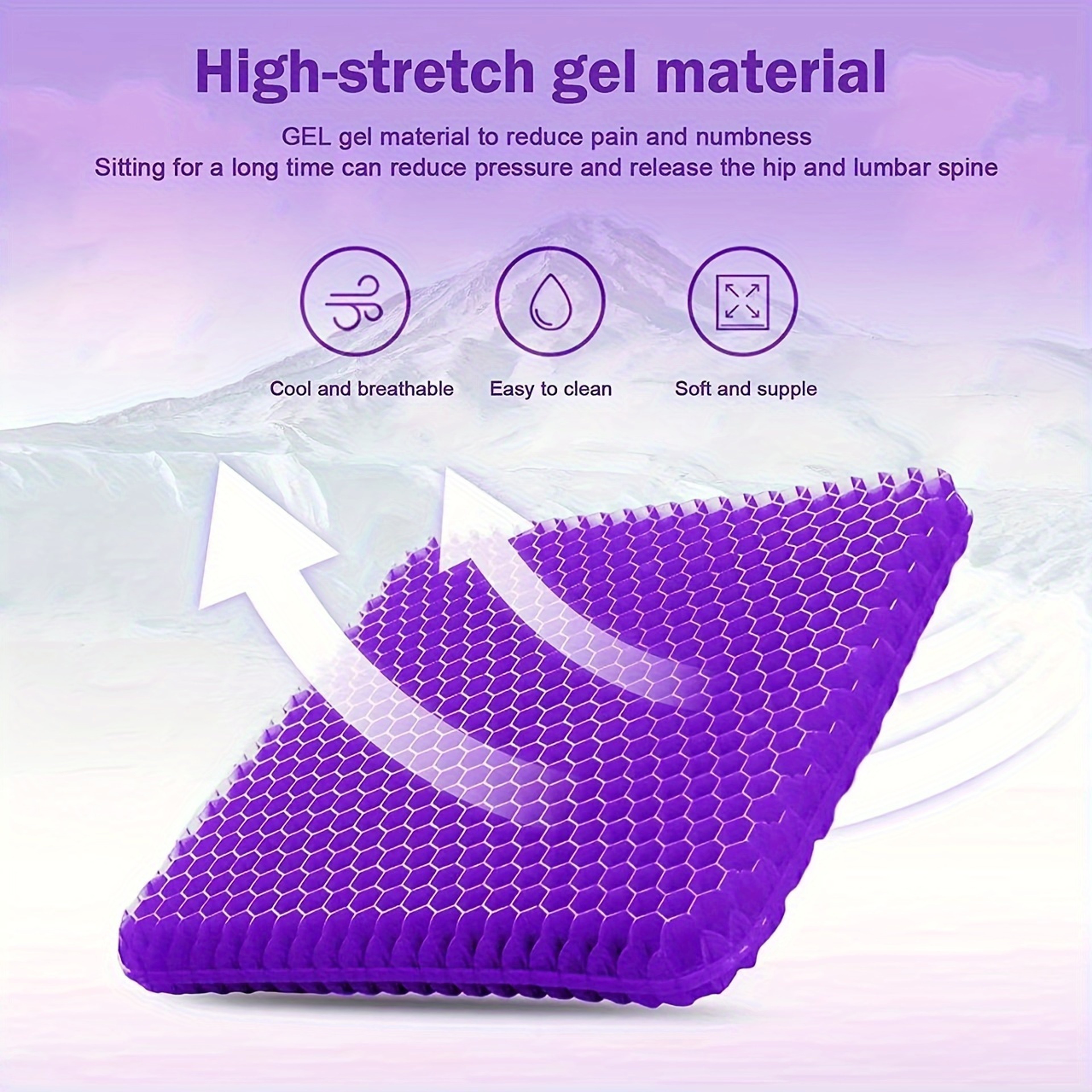 Ultra Comfort Gel Seat Cushion for Tailbone Relief and Breathable Support – view 2