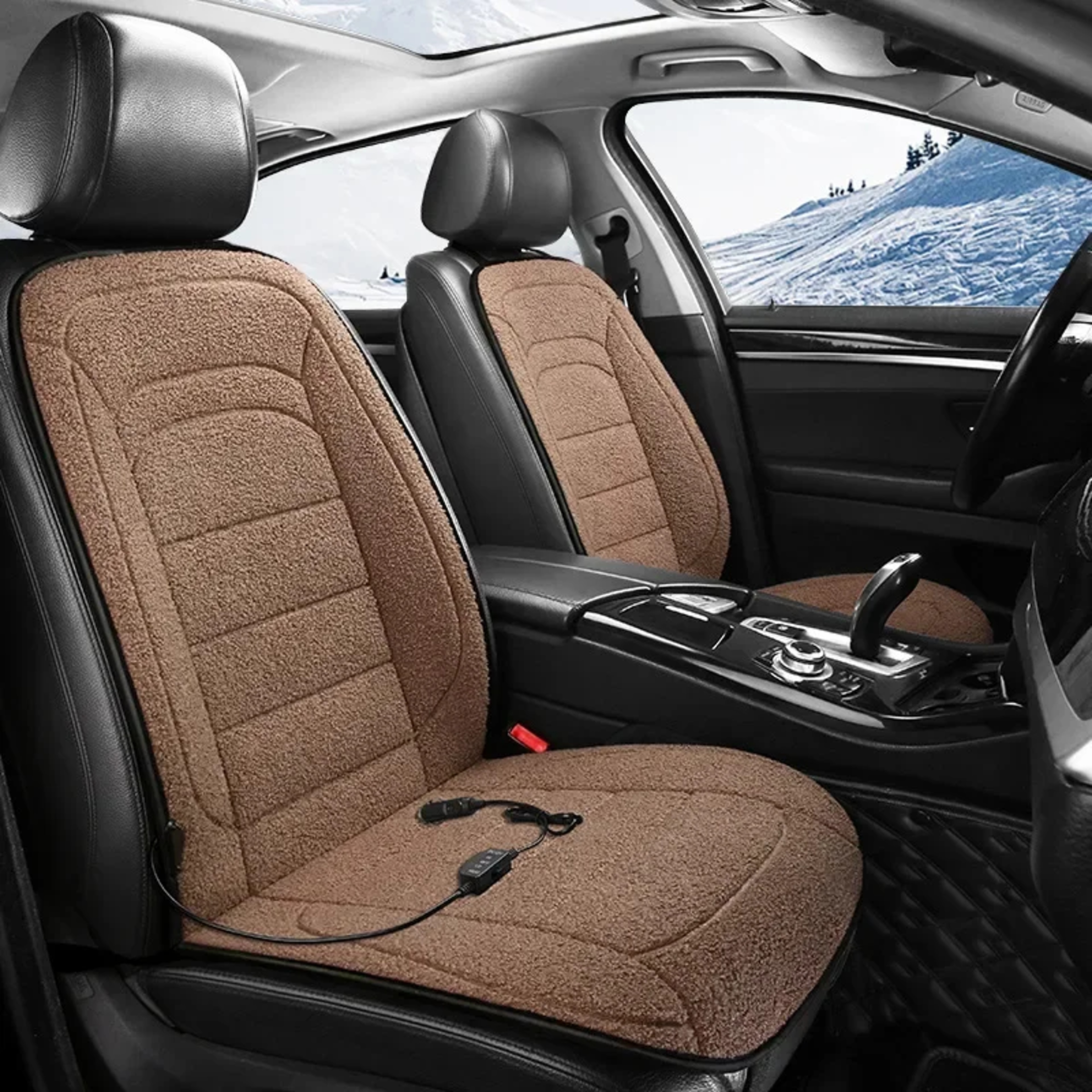 Heated Car Seat Cover Winter Seat Warmer Cushion for Back and Seat – view 3