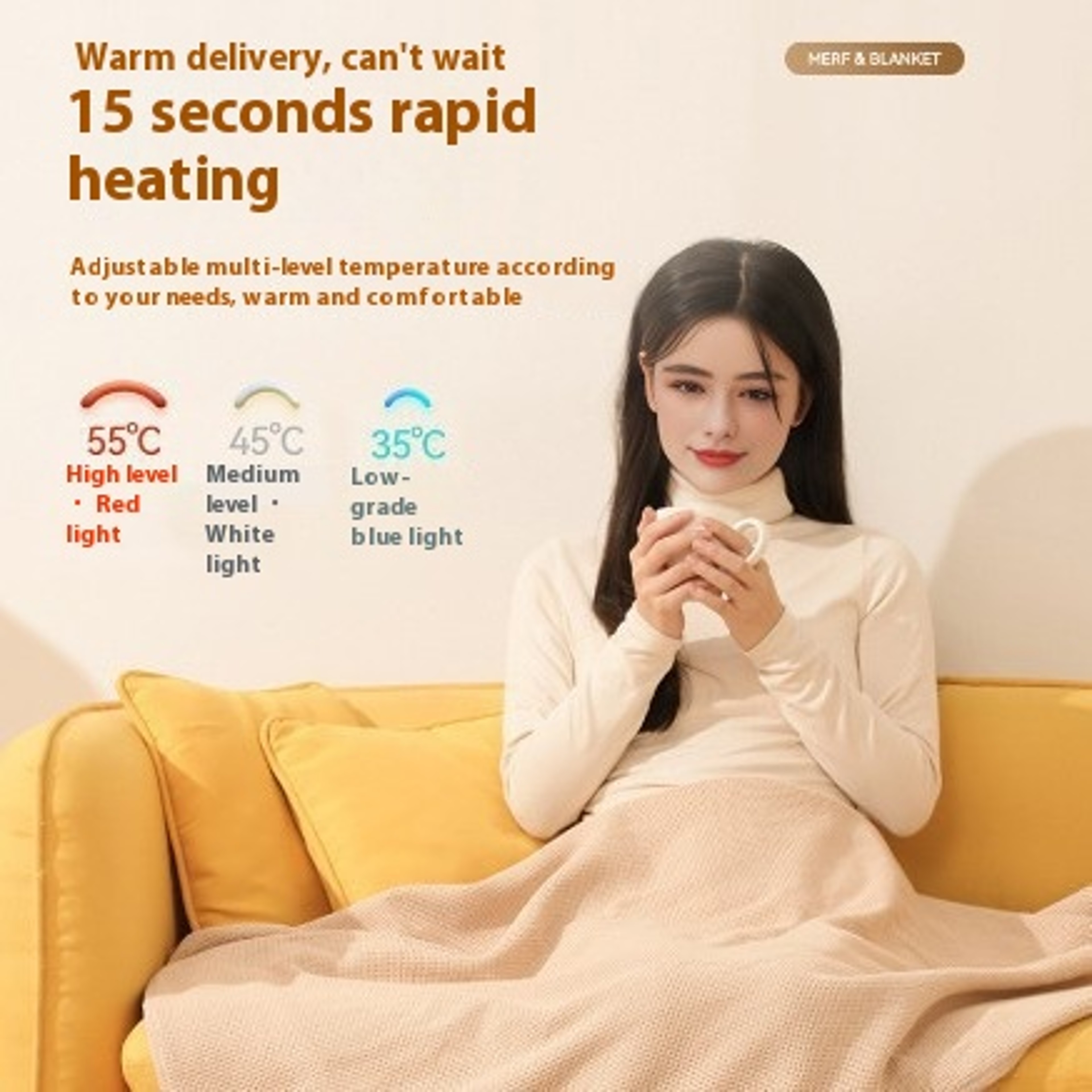USB Heated Blanket Wearable Heated Shawl for Cozy Portable Warmth – view 3