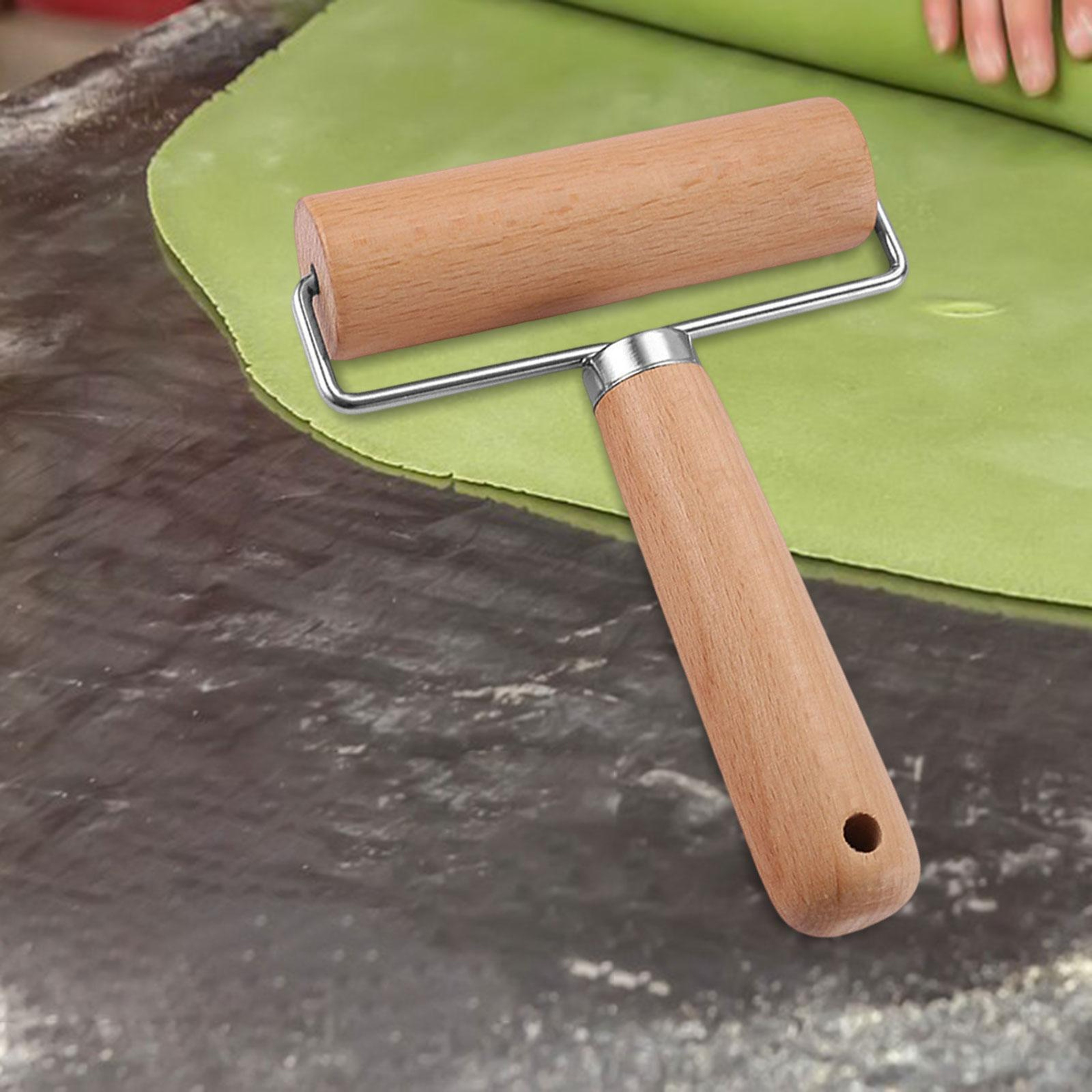Wooden Rolling Pin with Handle for Dough Pastry Cookies and Fondant – view 4