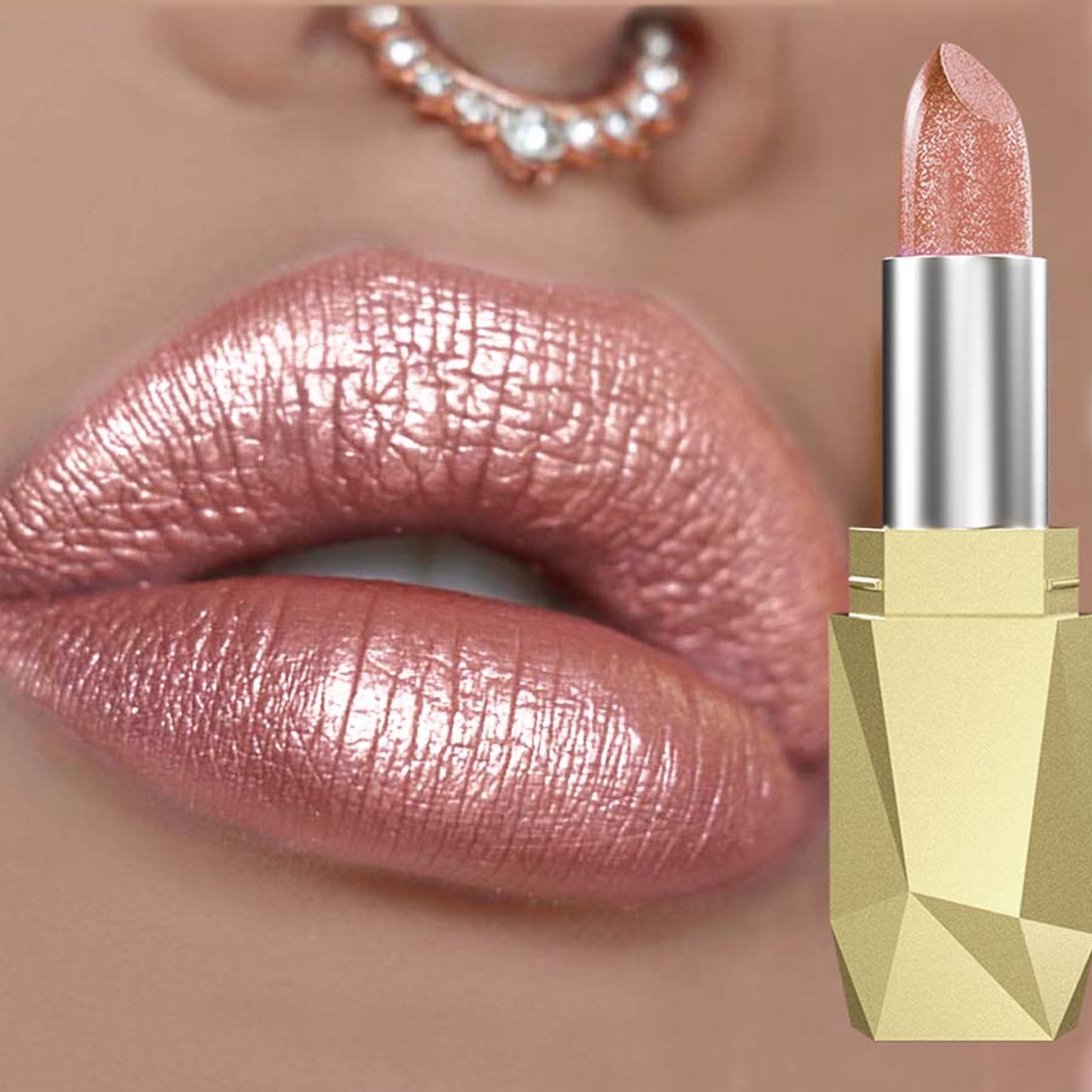 Metallic Lipstick Glitter Lip Gloss Waterproof Shimmer Lip Glaze – view 3