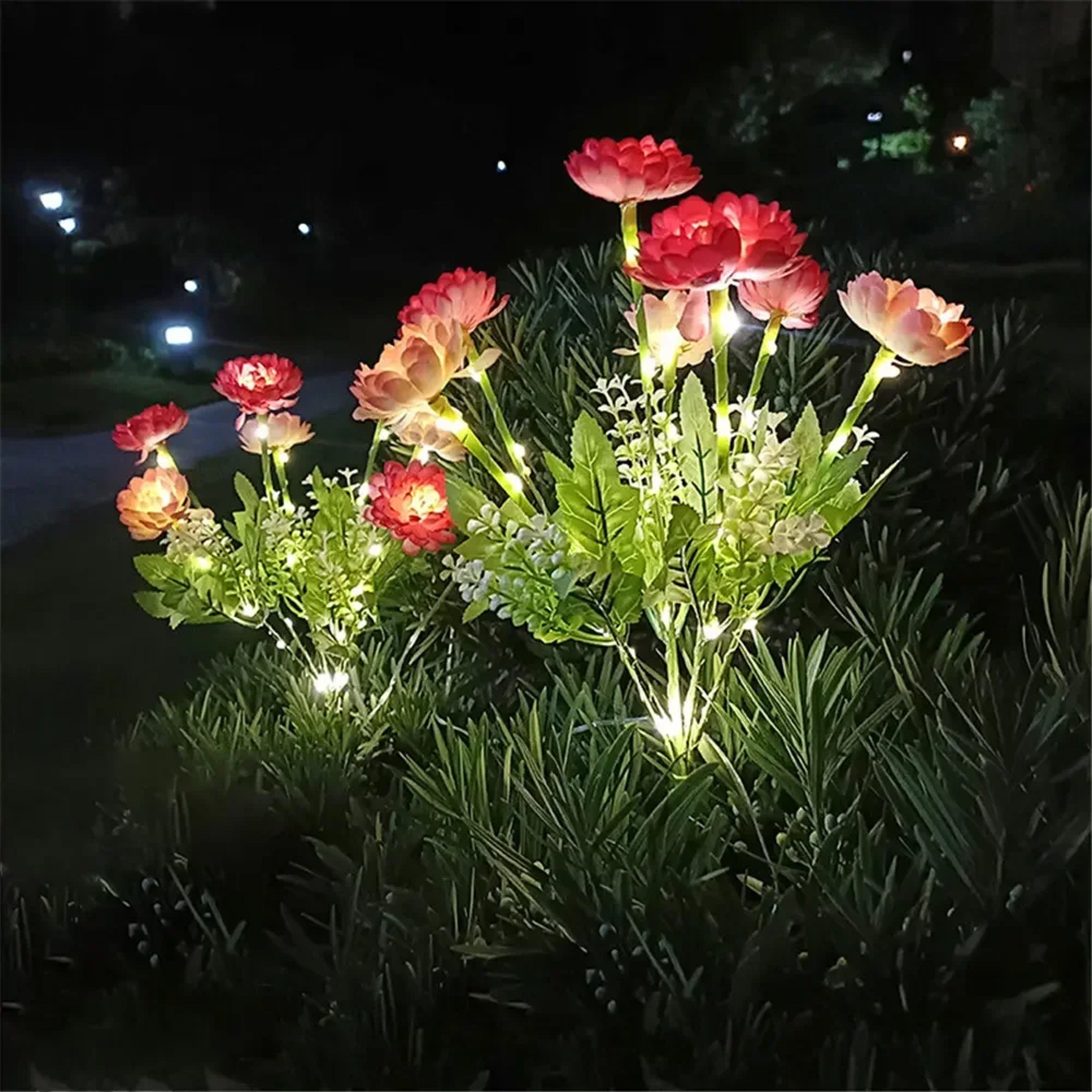 Solar Snow Lotus Flower Garden Light for Yard Patio and Lawn – view 2