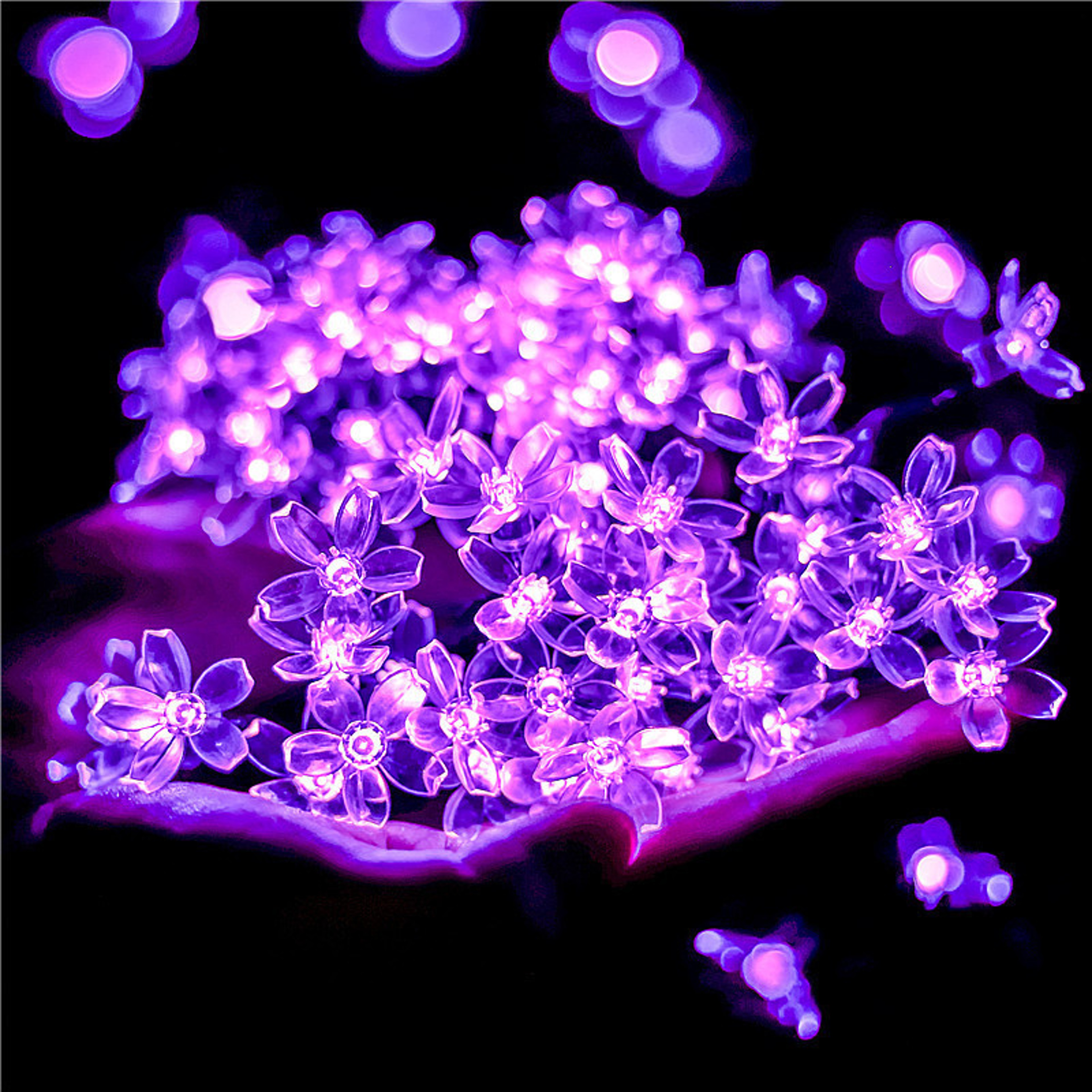 Solar Cherry Blossom String Lights for Garden Wedding and Outdoor Decor – view 2