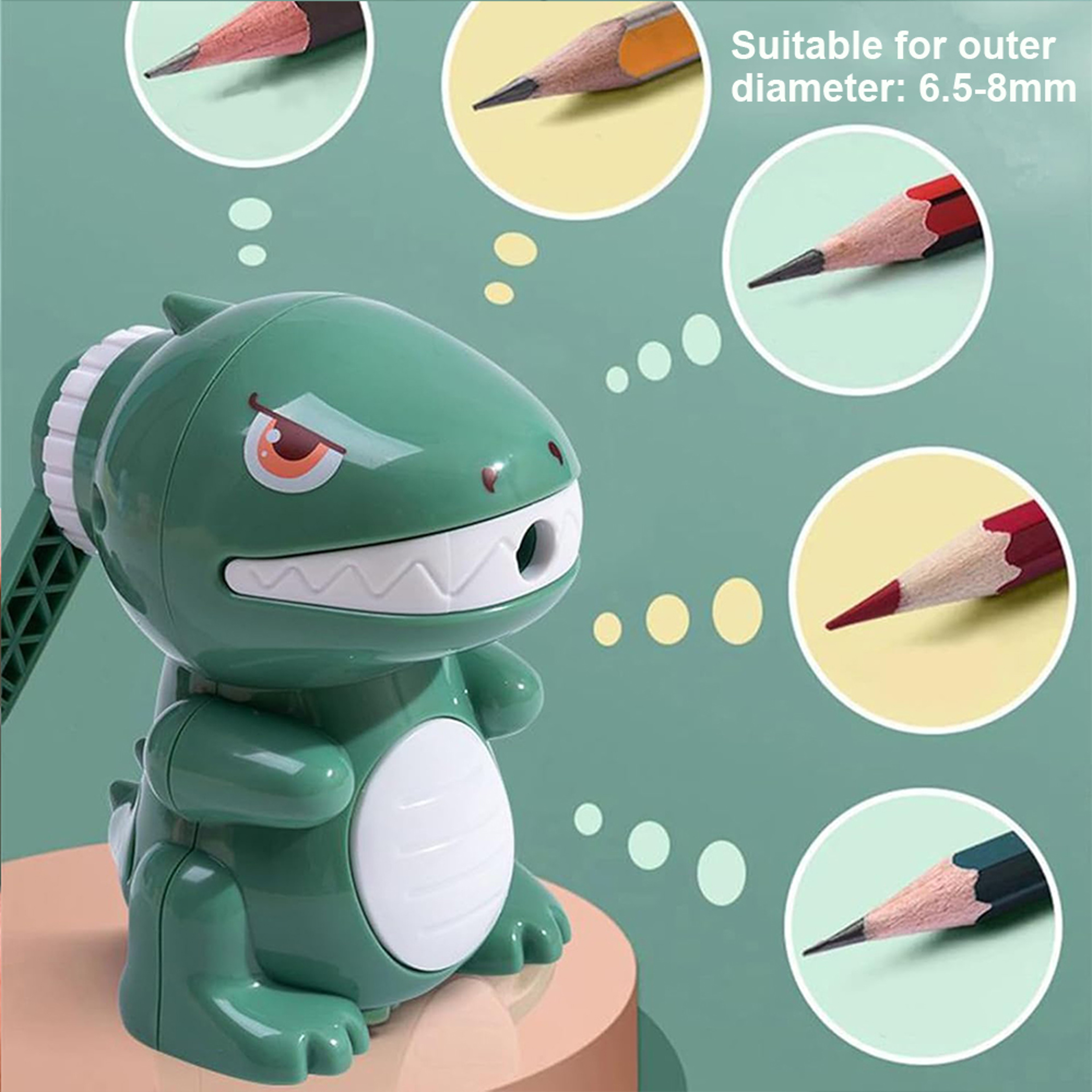 Dinosaur Pencil Sharpener Cute Manual Pencil Sharpener for Kids School and Home – view 2