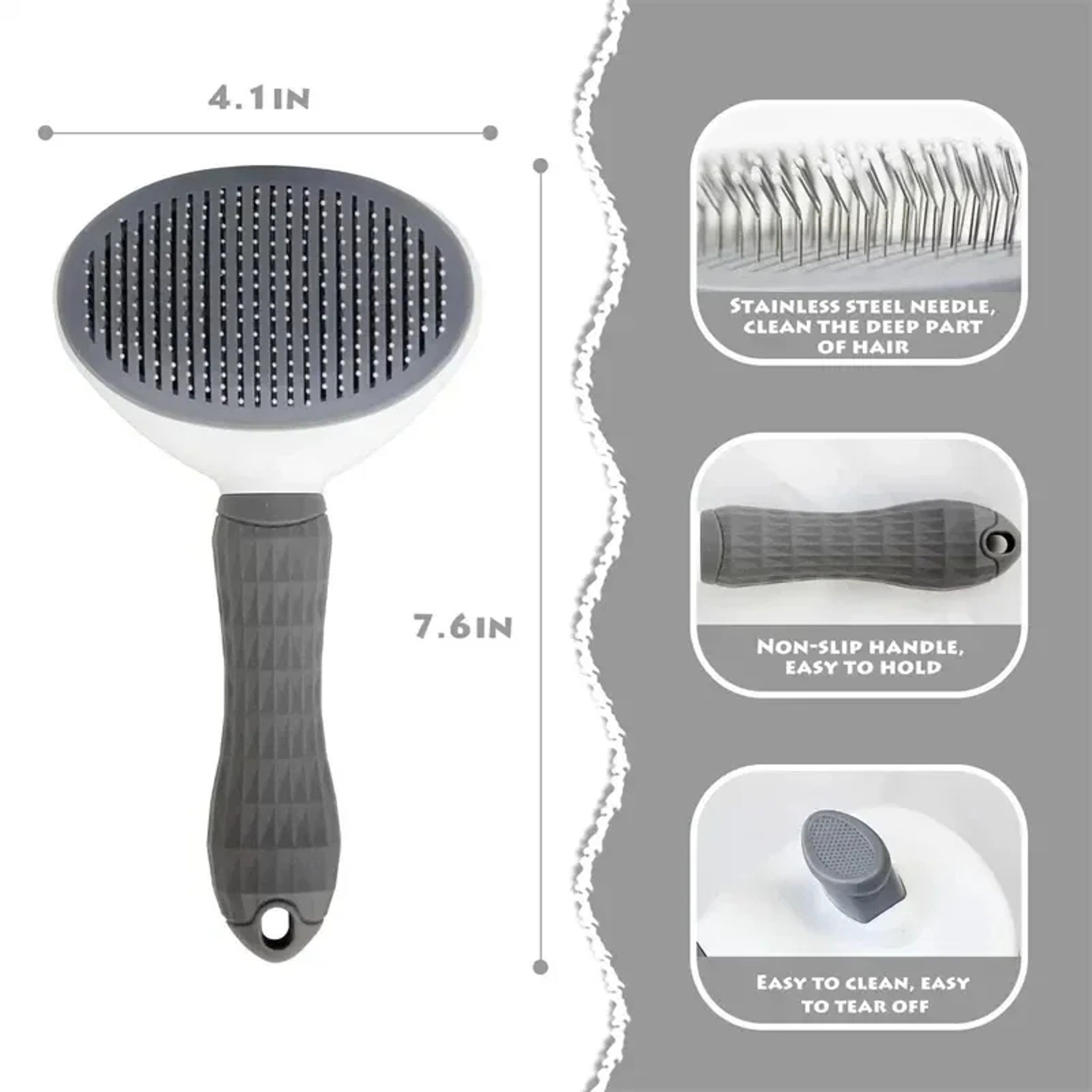 Self Cleaning Pet Slicker Brush for Dogs and Cats Hair Removal Grooming – view 4