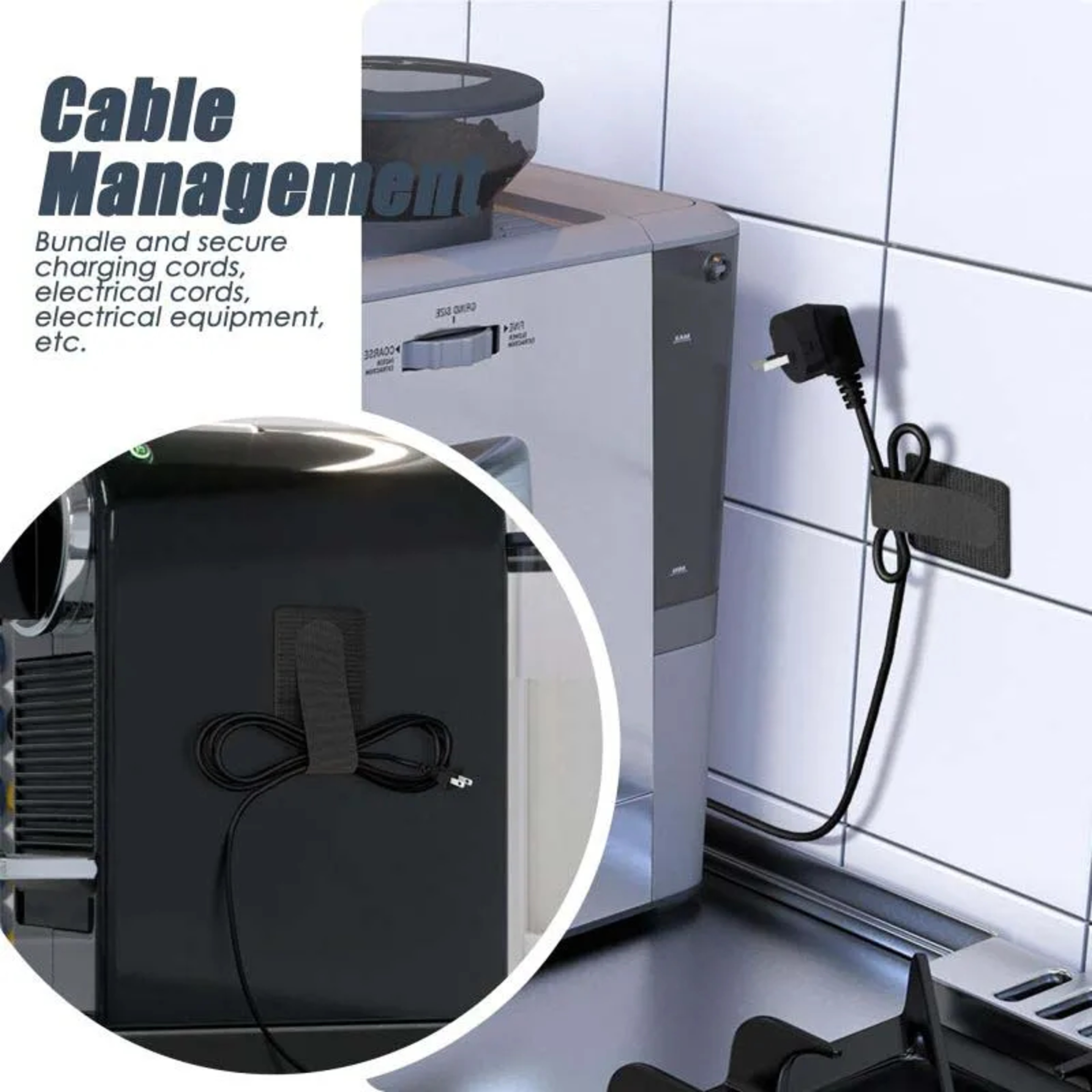 Reusable Self Adhesive Cable Organizer Straps for Desk Wire Management – view 4