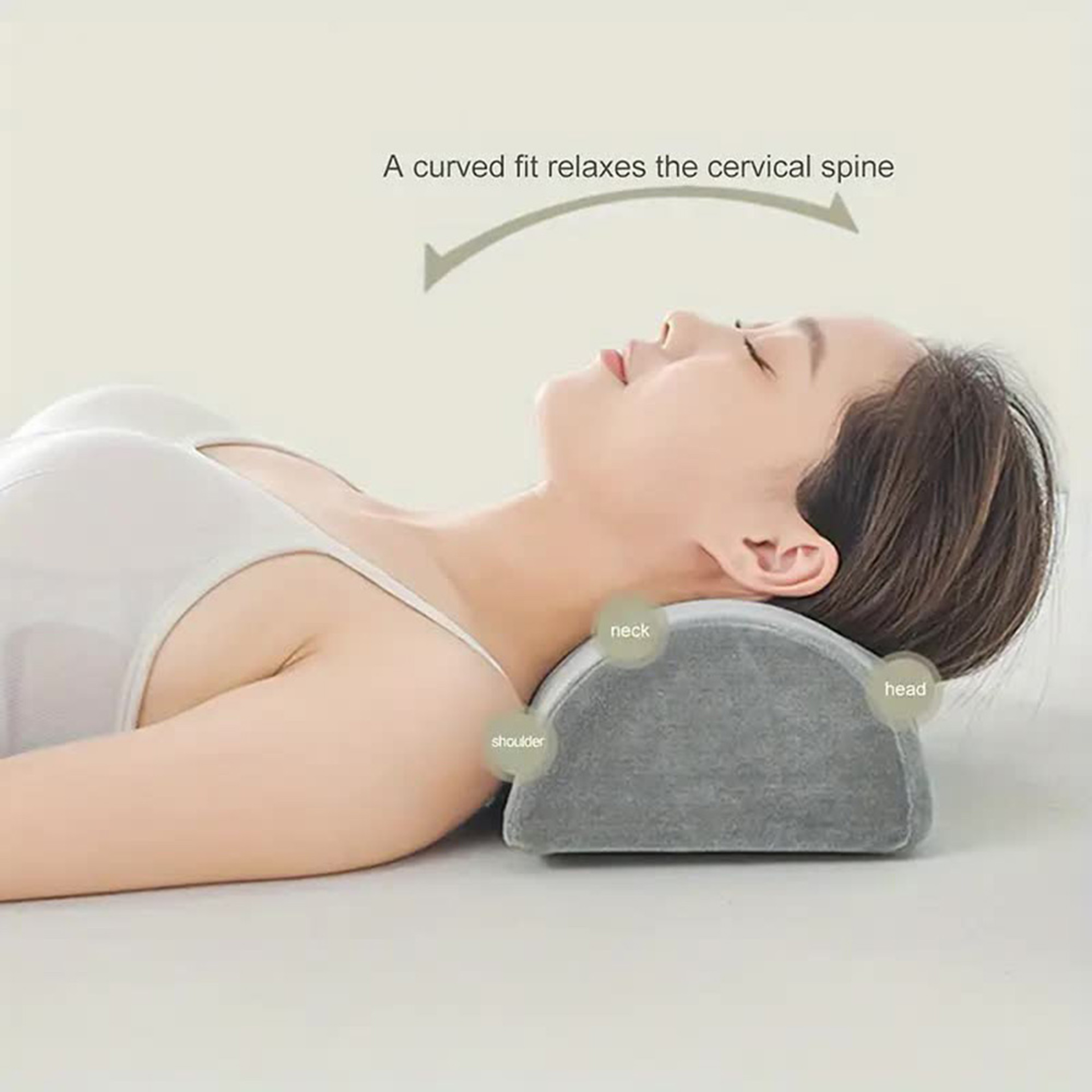 Half Moon Memory Foam Bolster Pillow For Knee Leg And Lumbar Support 4