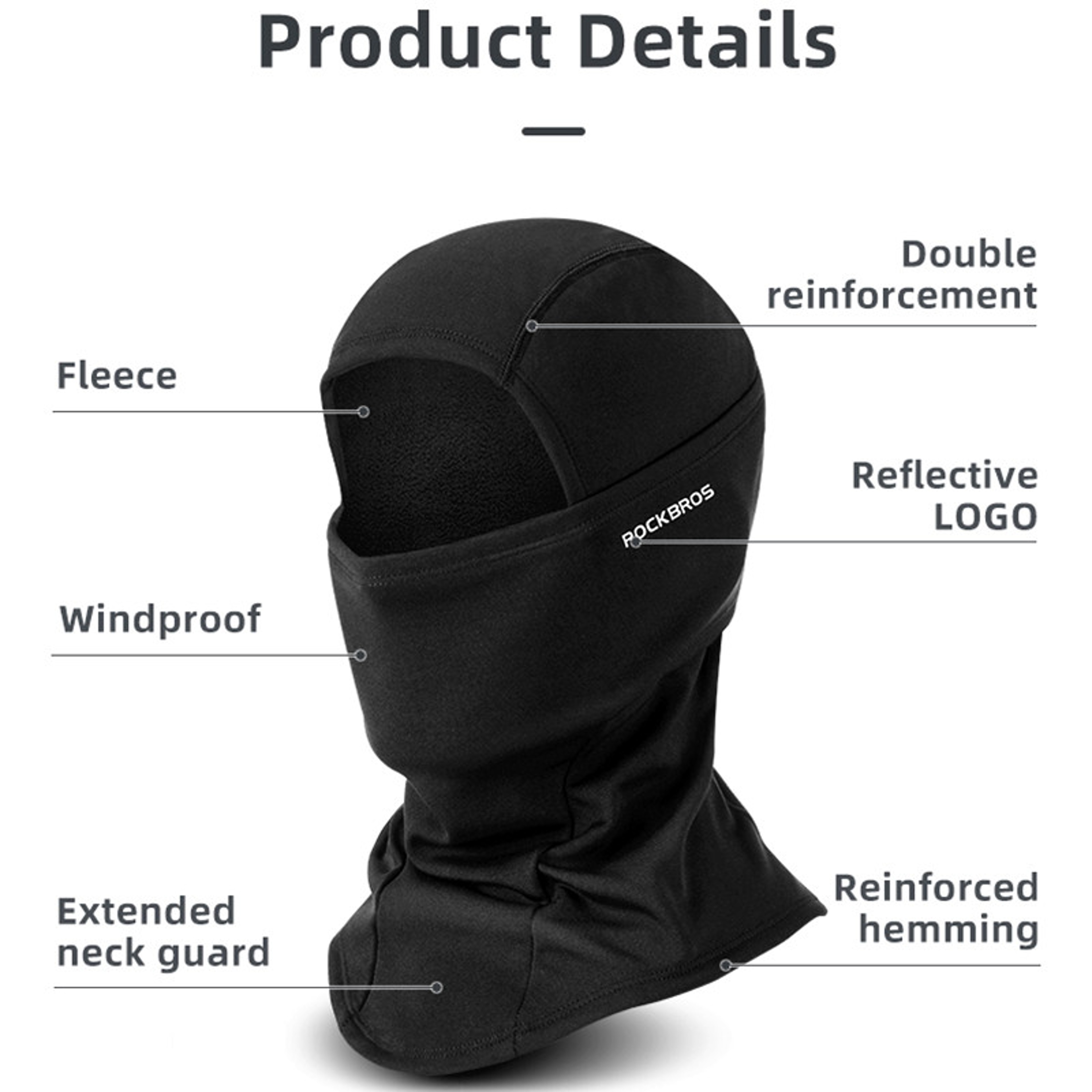 Windproof Winter Balaclava Full Face Mask Breathable Helmet Liner For Outdoor Sports 2