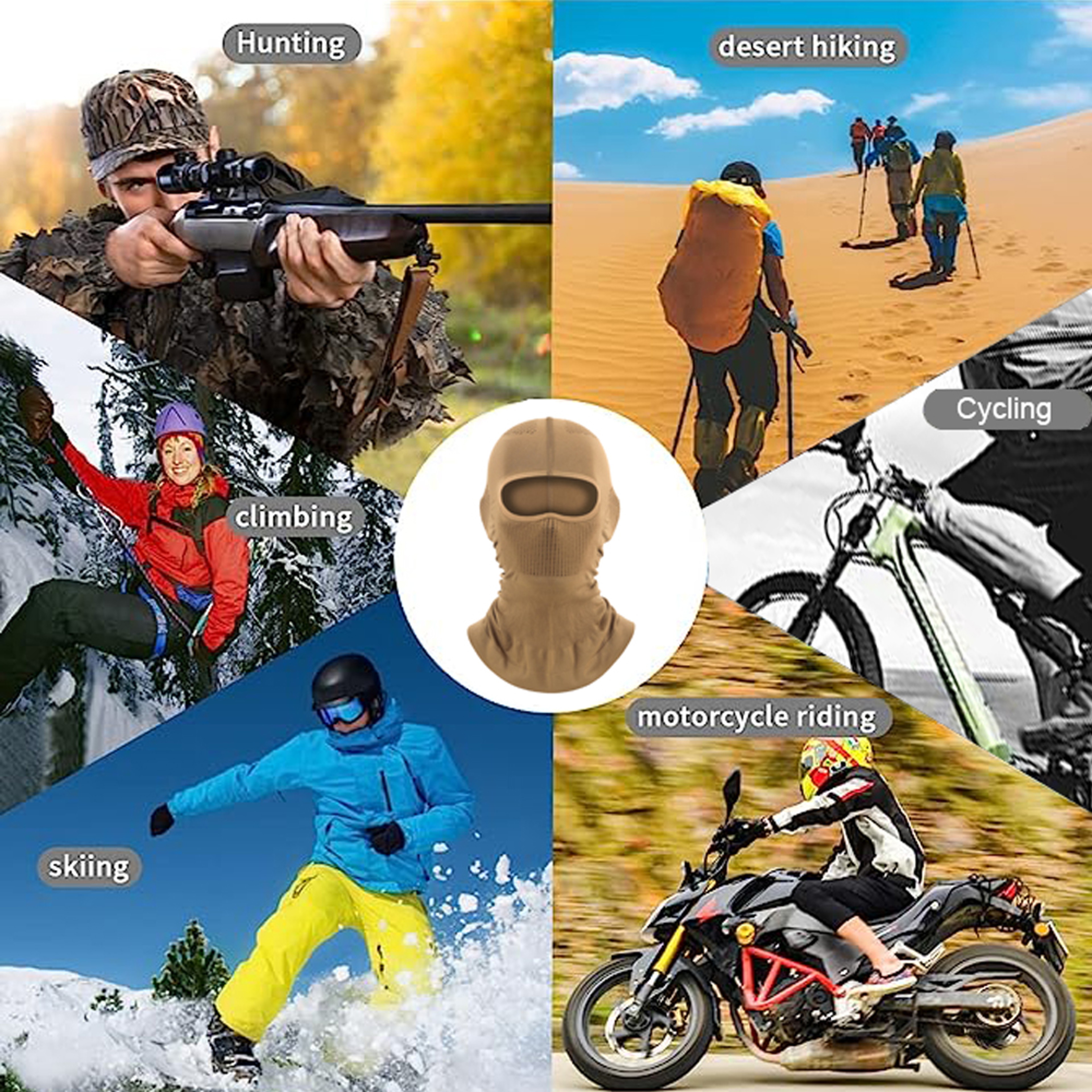 Breathable Balaclava Full Face Mask Stretch Helmet Liner for Motorcycle Cycling and Skiing – view 6