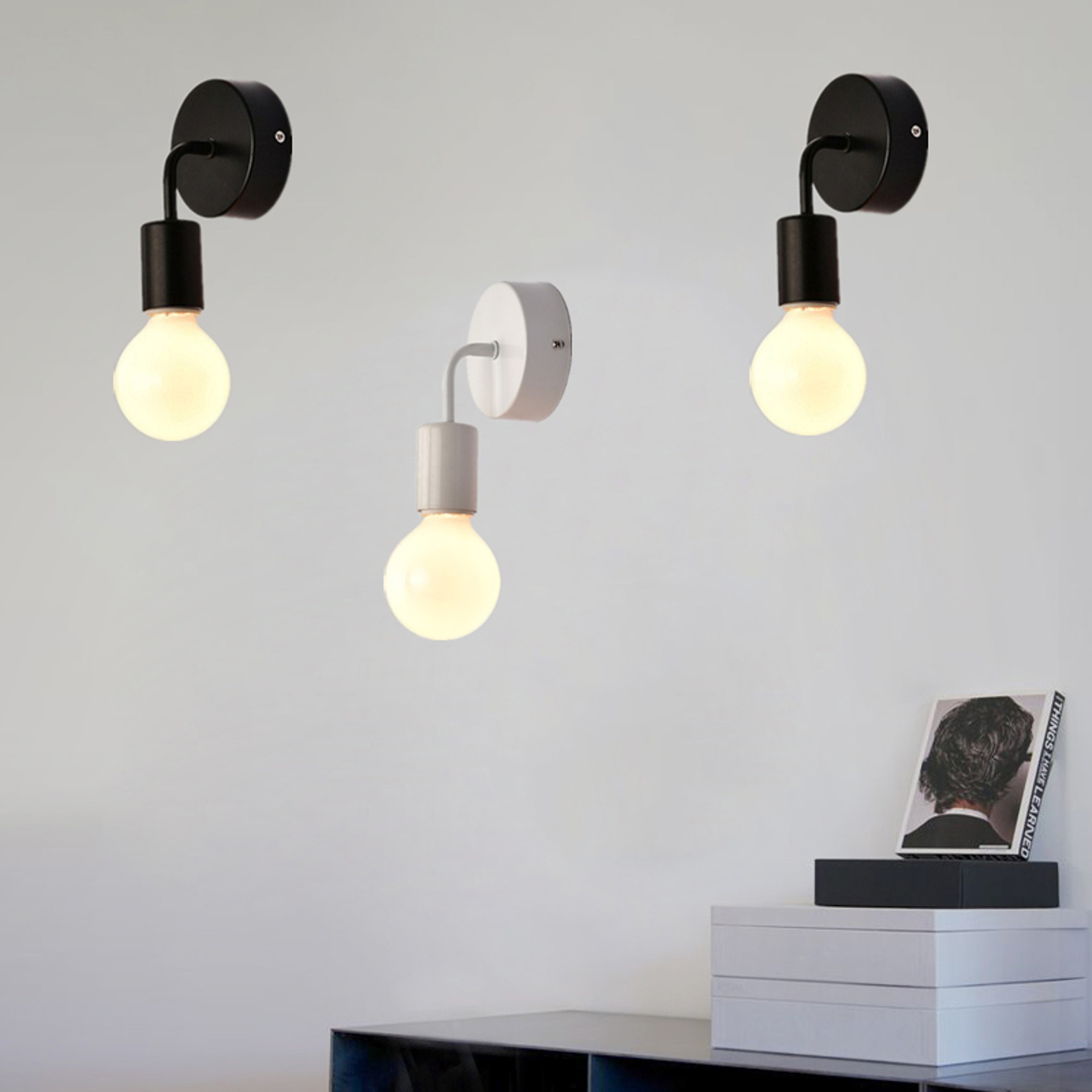 Modern Black Wall Sconce Industrial Wall Light for Bedroom and Indoor Decor – view 2