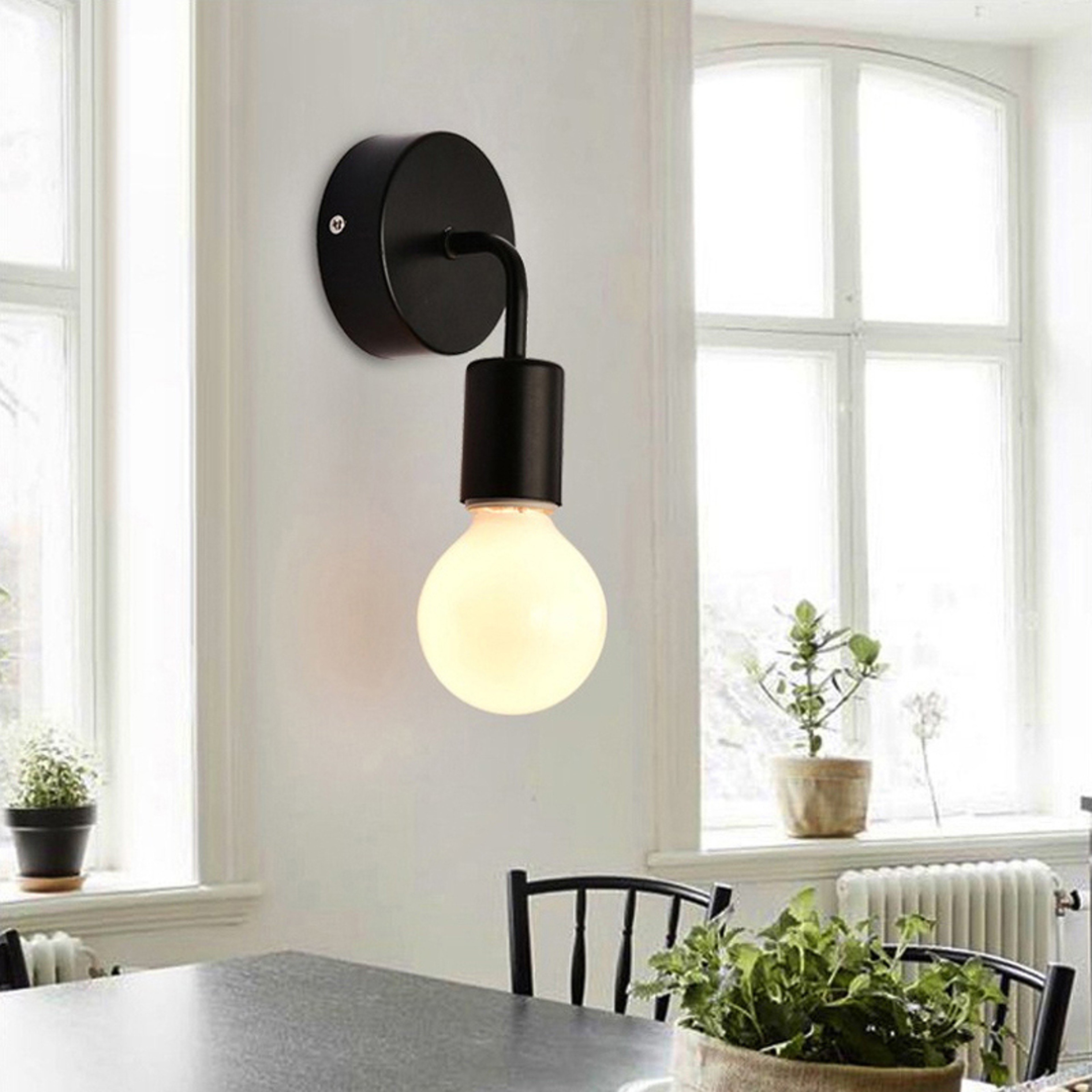Modern Black Wall Sconce Industrial Wall Light for Bedroom and Indoor Decor – view 4