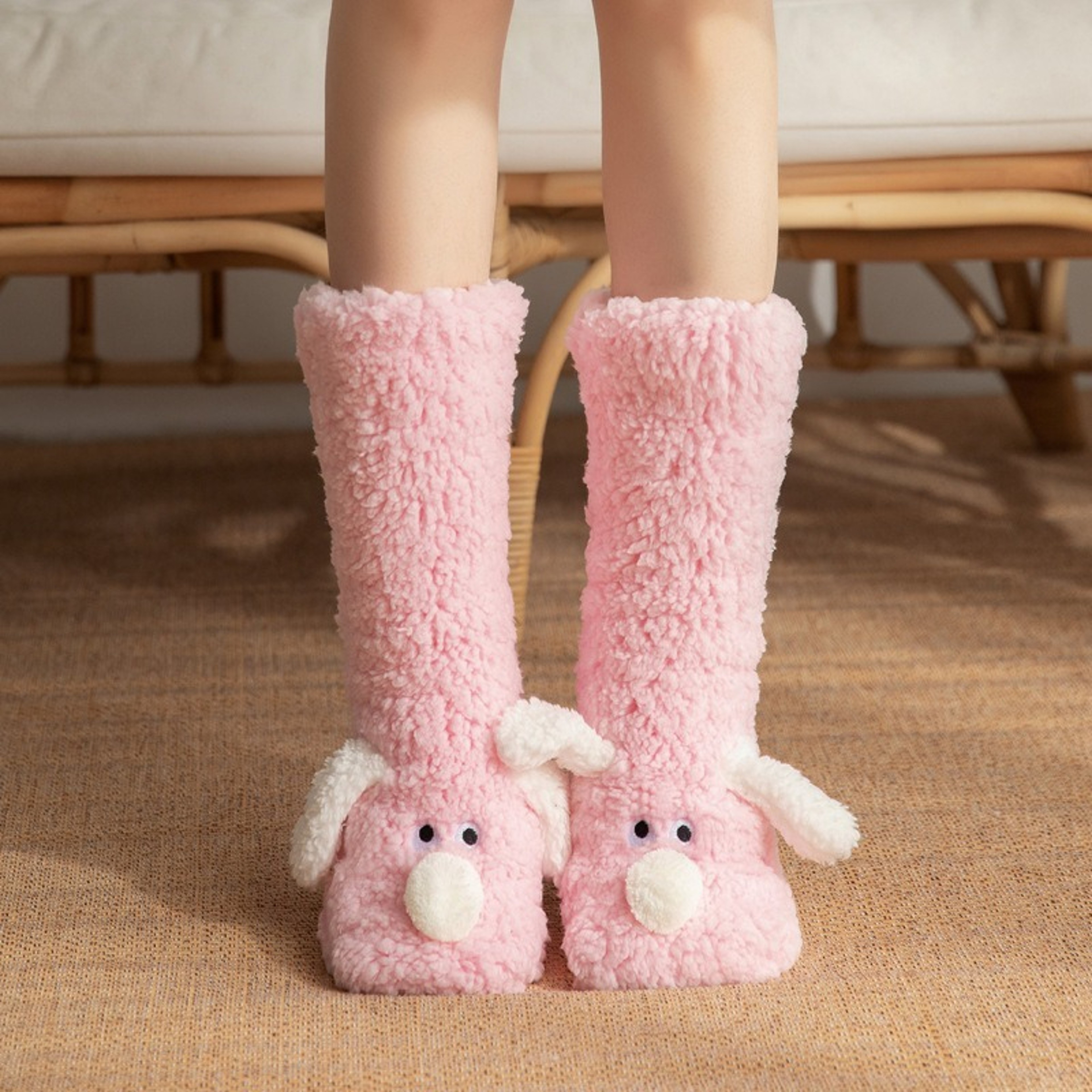 Cozy Cartoon Dog Slipper Socks Warm Winter Floor Socks For Adults 4