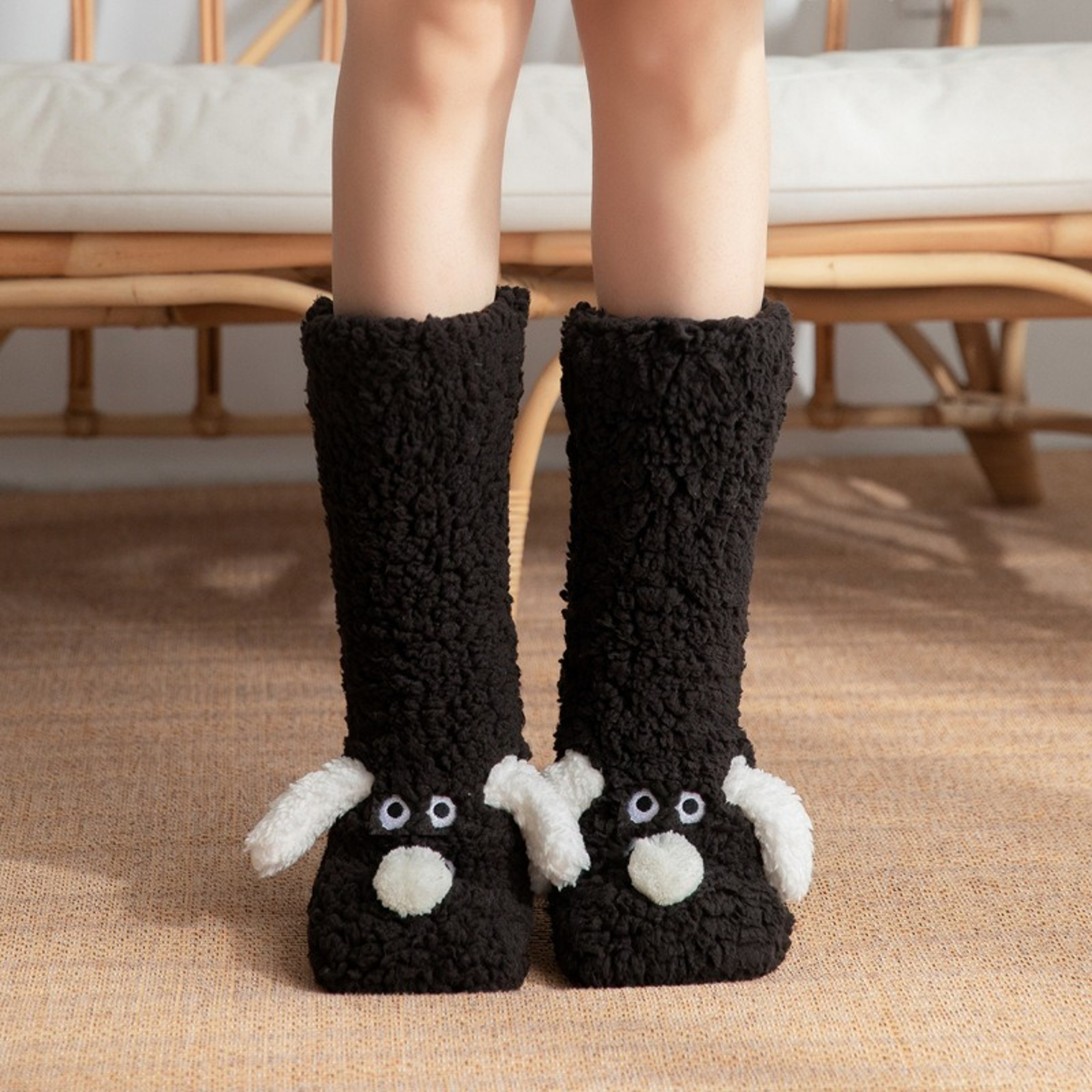 Cozy Cartoon Dog Slipper Socks Warm Winter Floor Socks For Adults 6