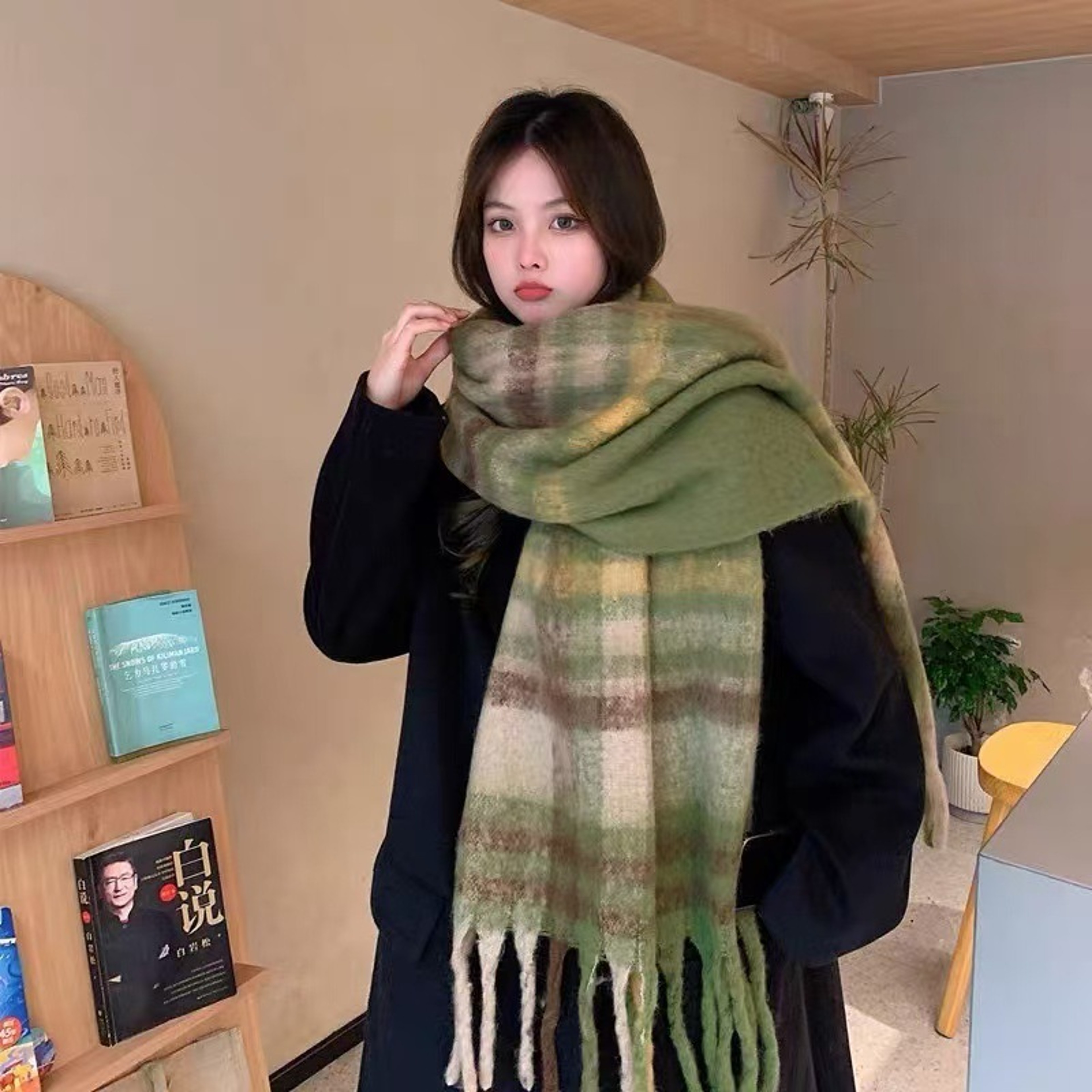 Luxury Womens Winter Scarf Cashmere Pashmina Shawl With Tassels 6