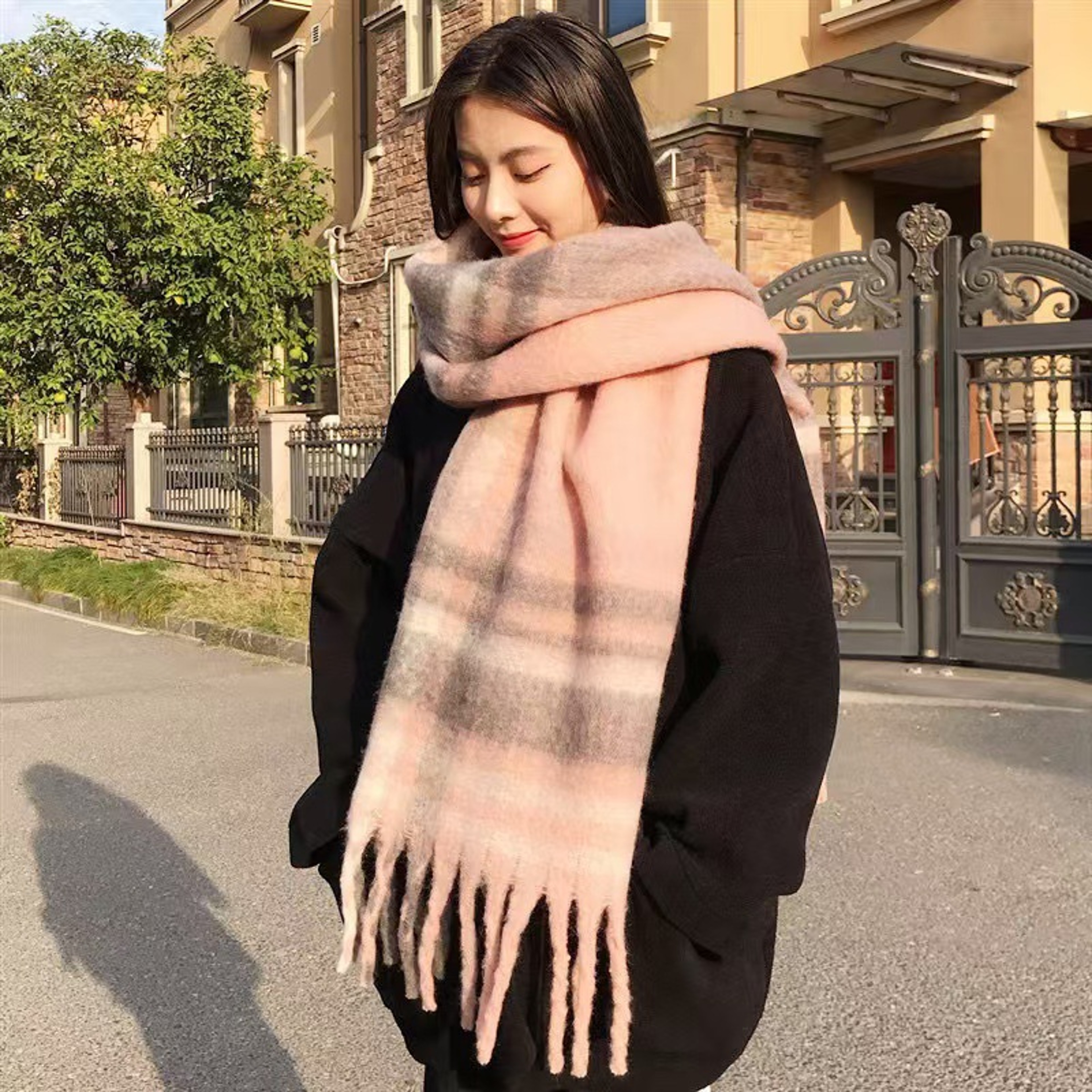 Luxury Womens Winter Scarf Cashmere Pashmina Shawl With Tassels 7