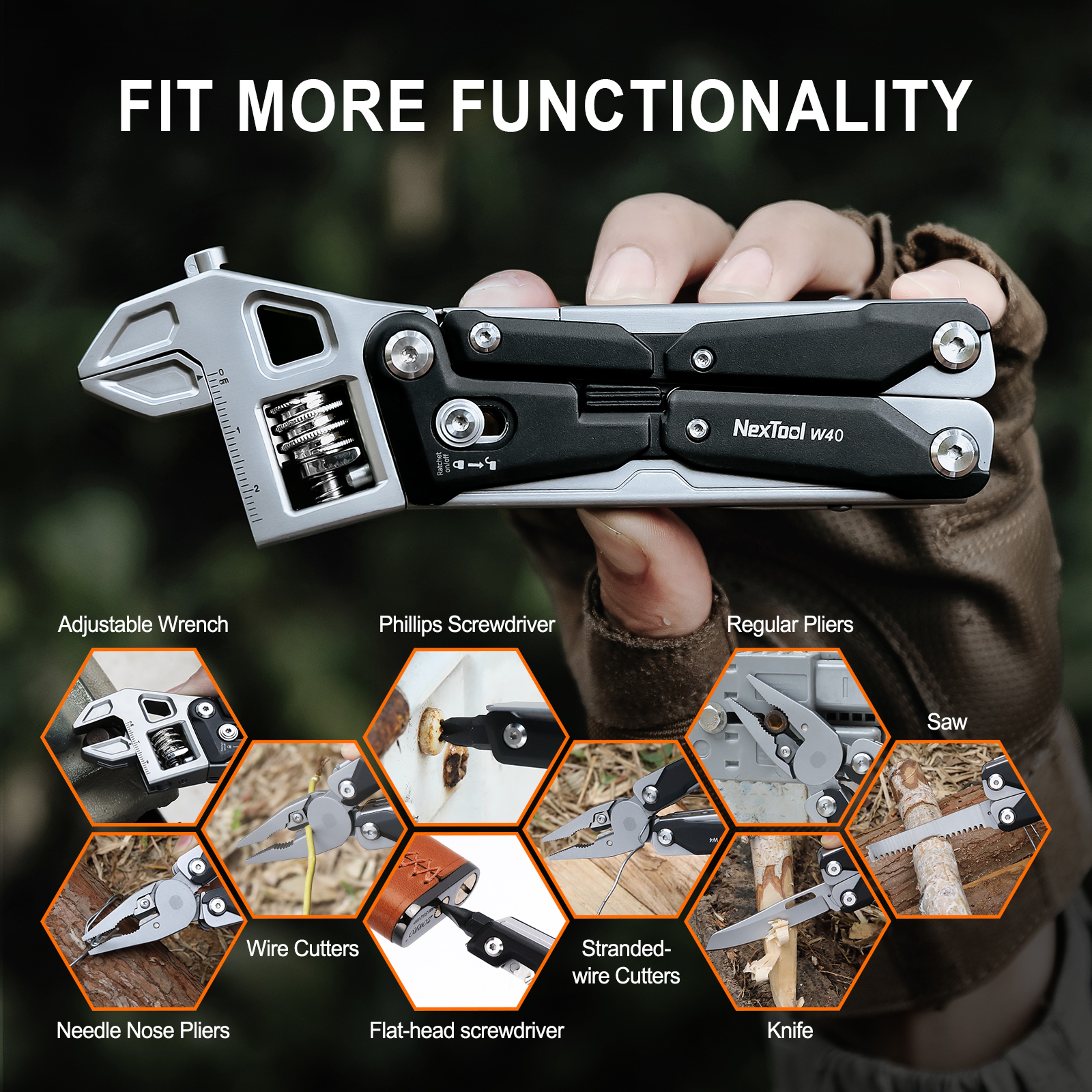 Adjustable Wrench Multitool Folding Camping Hand Tool – view 6