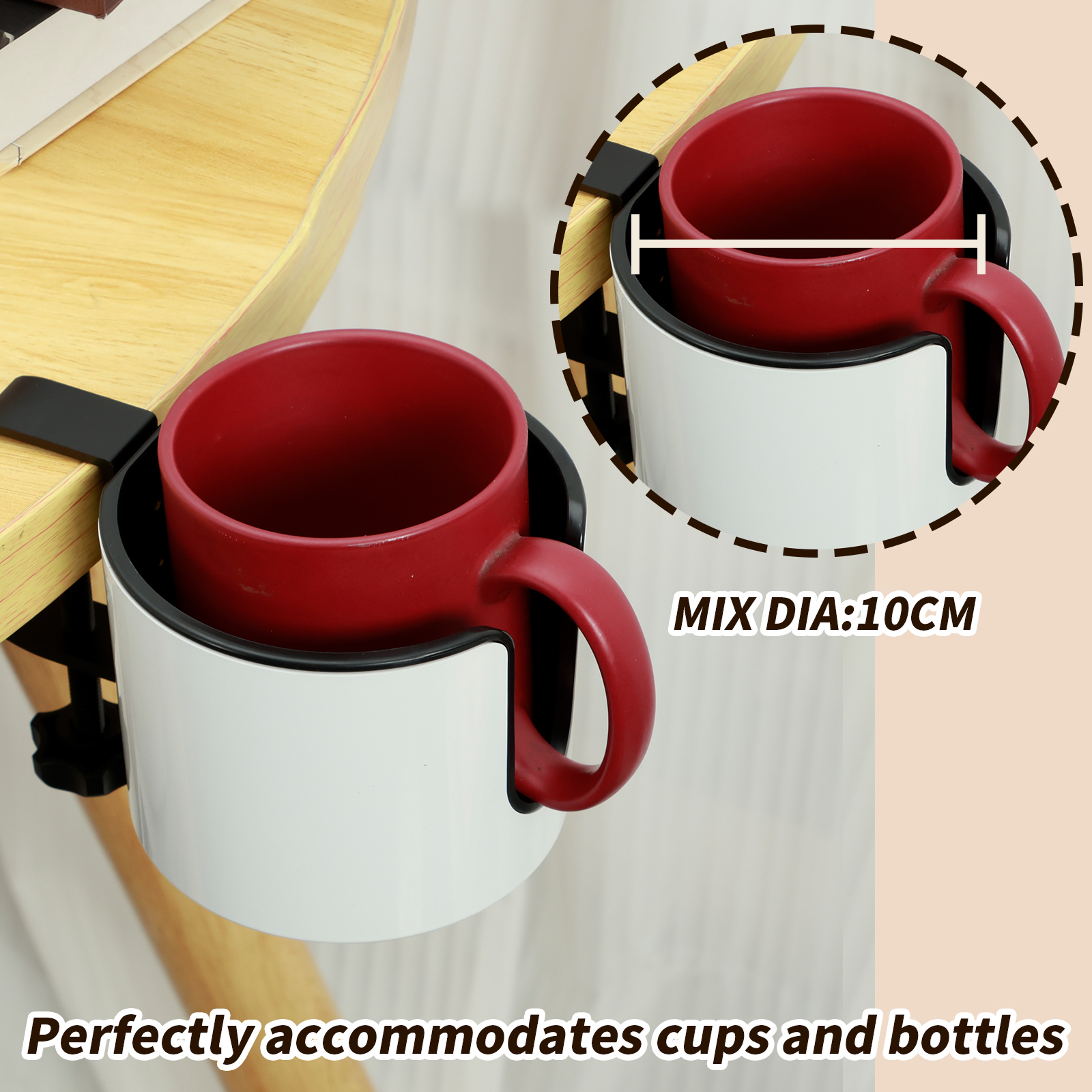 Headphone Holder With Adjustable Desk Cup Holder Clamp 5