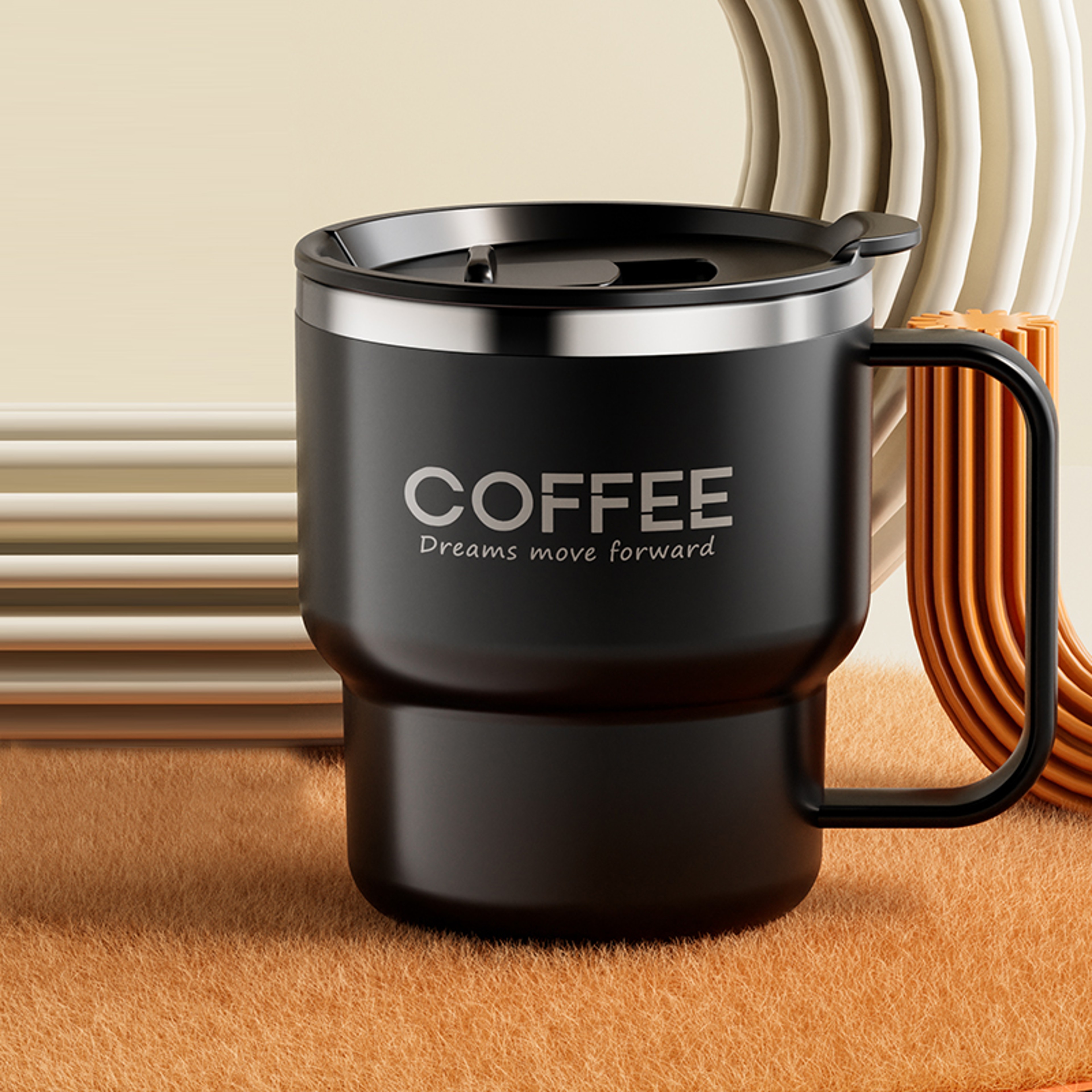 Insulated Stainless Steel Coffee Mug with Handle Leakproof Portable Double Wall Cup – view 9