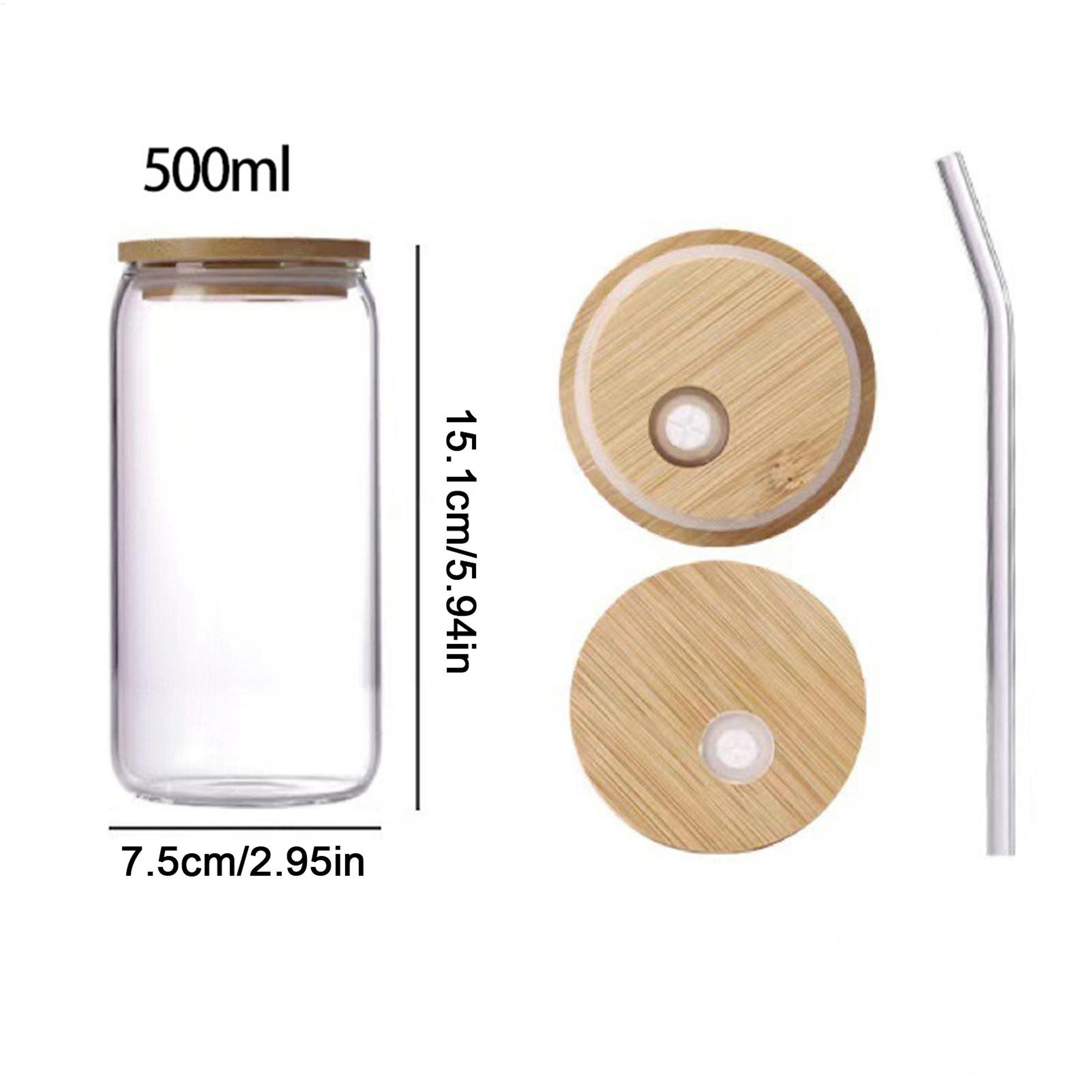 Bow Shape Glass Tumbler with Lid and Straw Cute Aesthetic Iced Coffee Cup – view 4