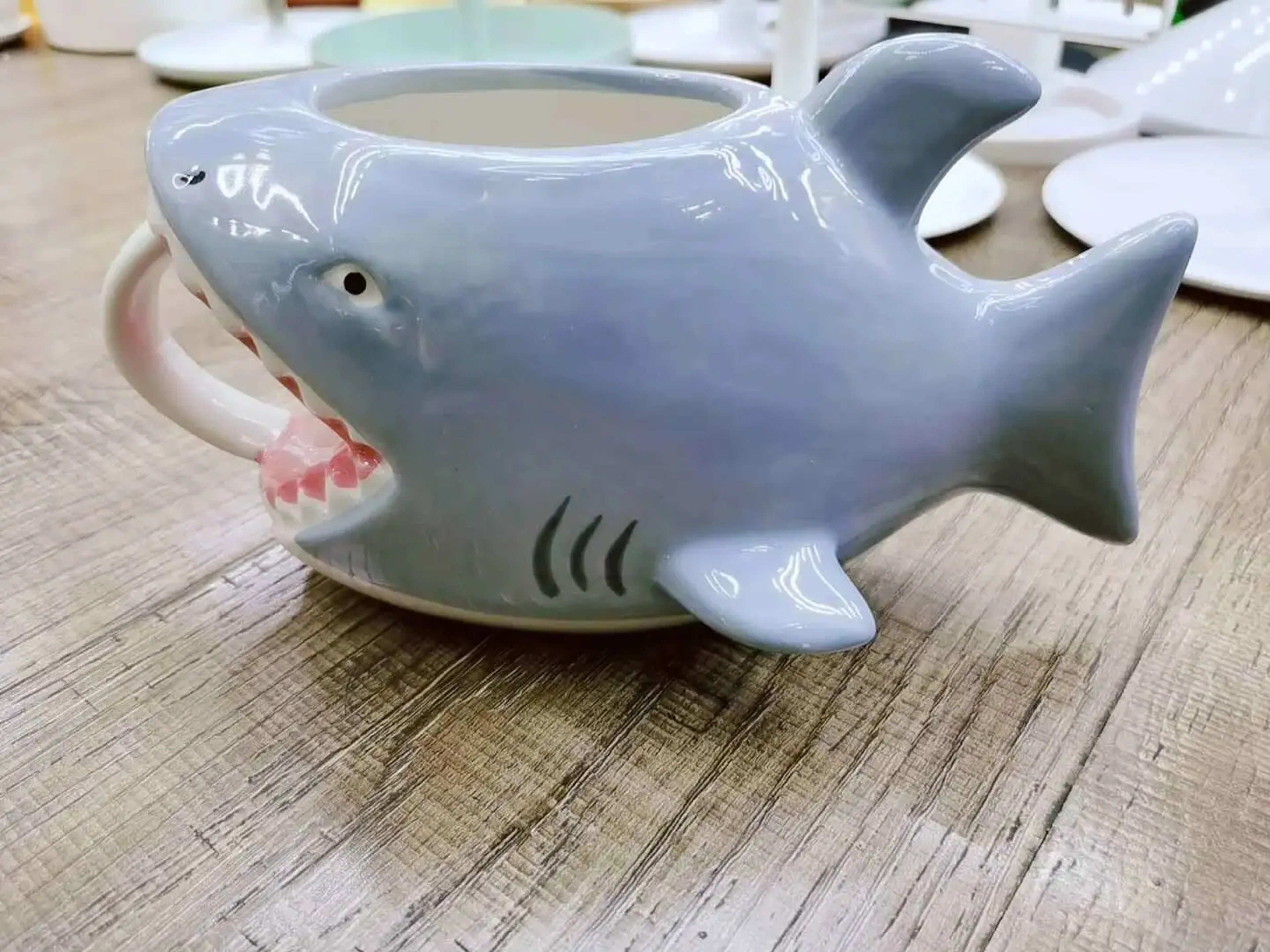 Creative Shark Ceramic Coffee Mug Cute Cartoon Cup for Kids and Shark Lovers – view 7