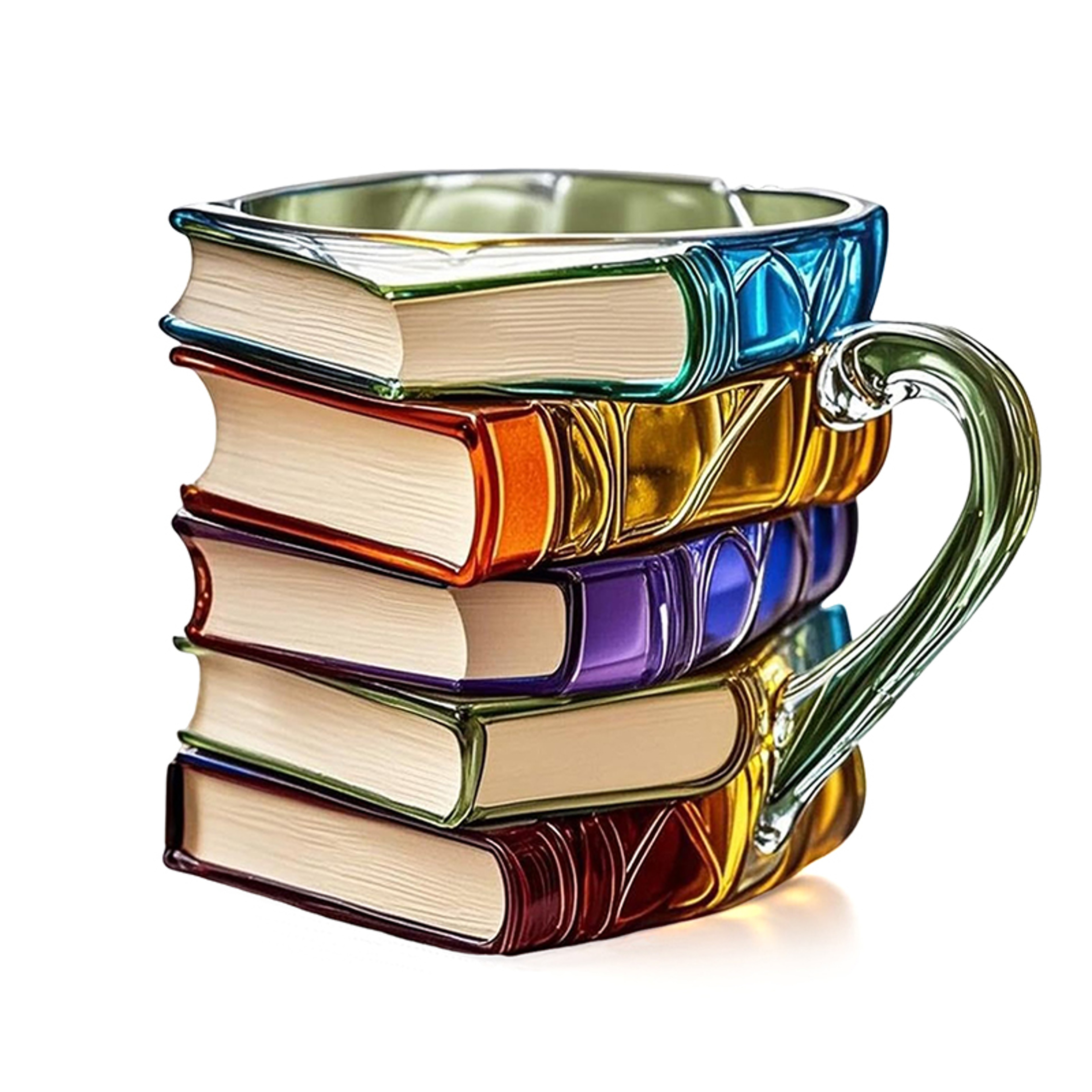 Stained Glass Book Mug Painted Coffee Cup for Book Lovers – view 7