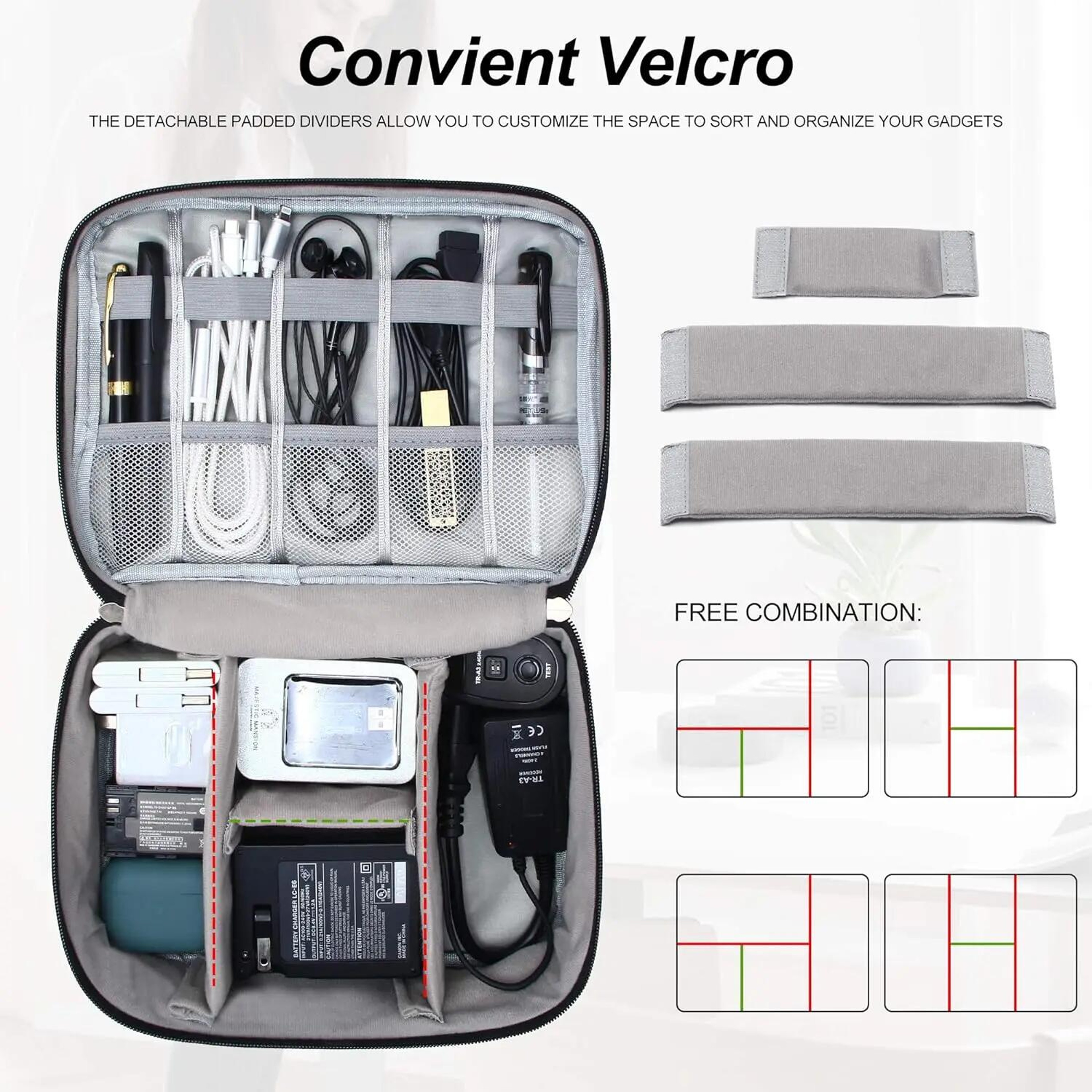 Waterproof Travel Cable Organizer Electronic Organizer Bag for Chargers and Tech Accessories – view 2