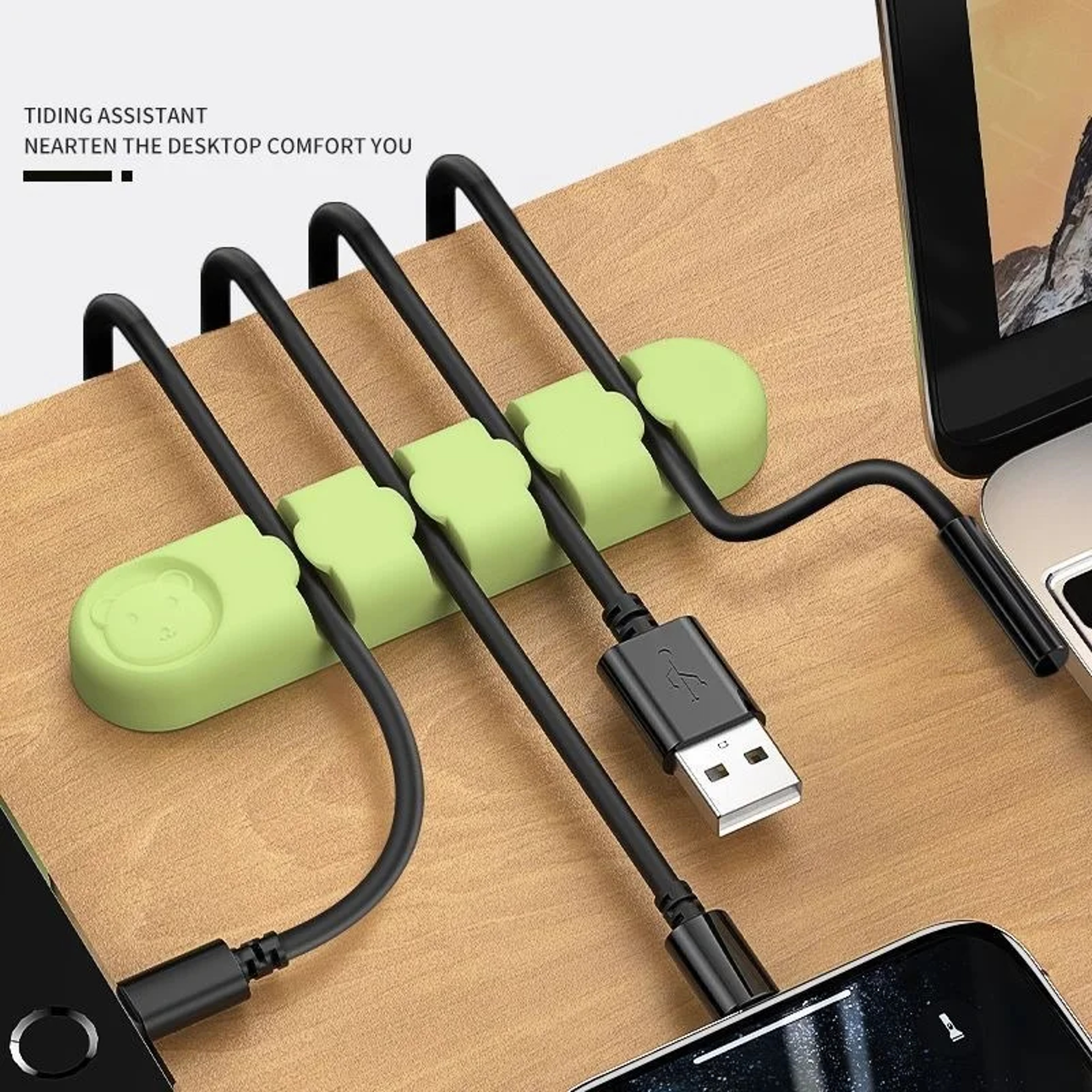 Cute Desk Cable Holder Cord Organizer For Charging Wires And Tidy Workspaces 2