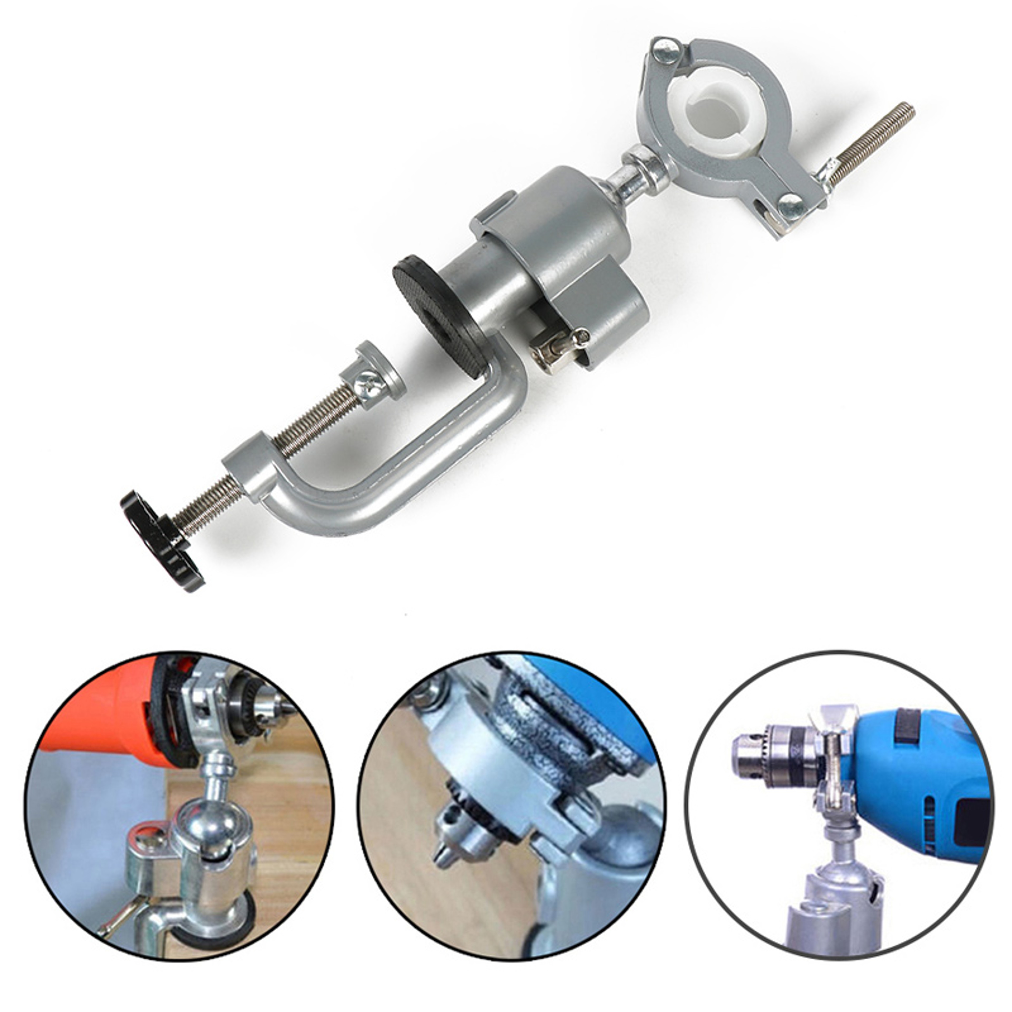 Swivel Table Vise with Drill Grinder Holder for Woodworking and DIY – view 4