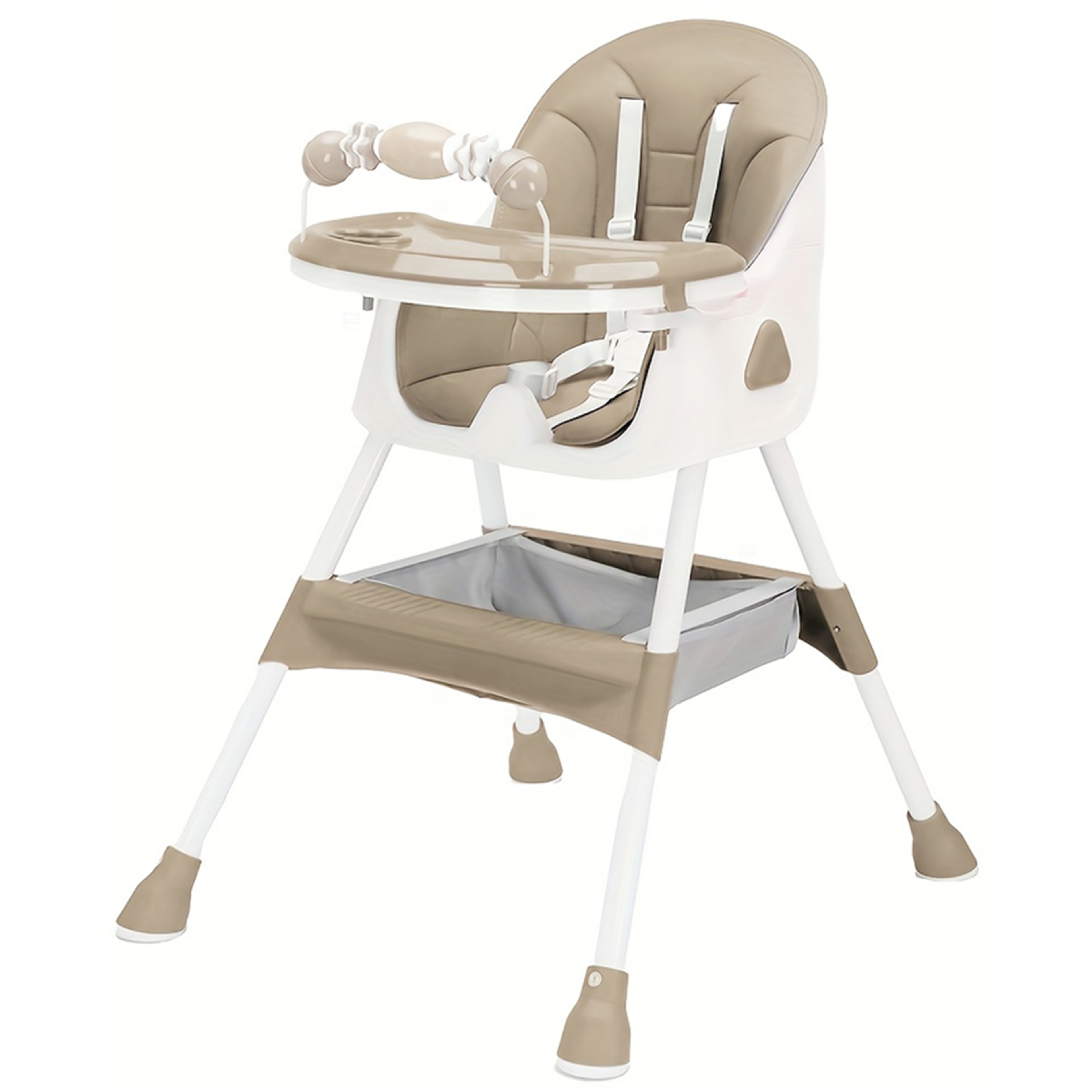 Foldable Baby High Chair with Toy Rack Anti Slip Base and Easy Clean Feeding Tray – view 10