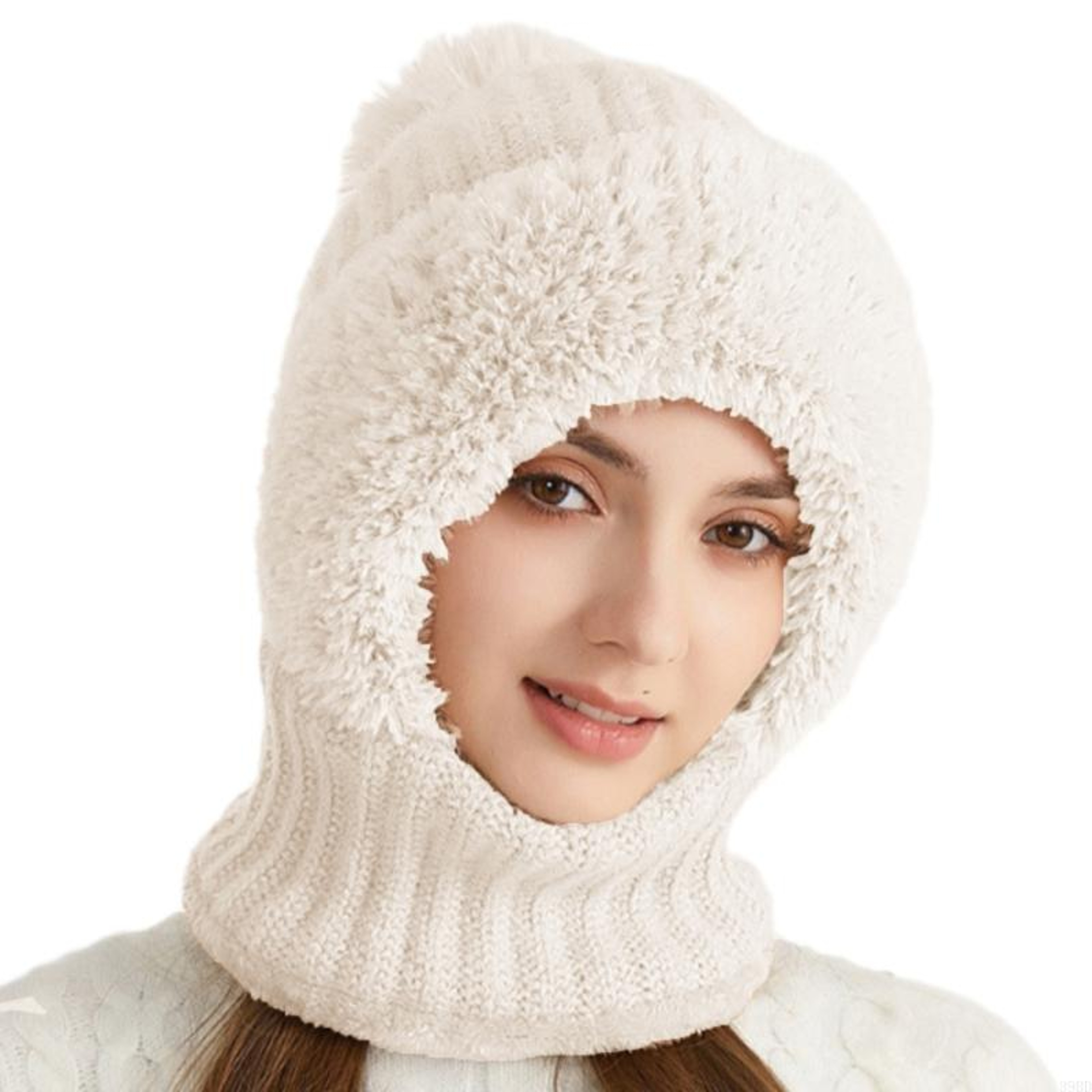 Warm Knitted Winter Beanie Hat with Neck Warmer for Women Outdoor Cold Weather Comfort – view 2