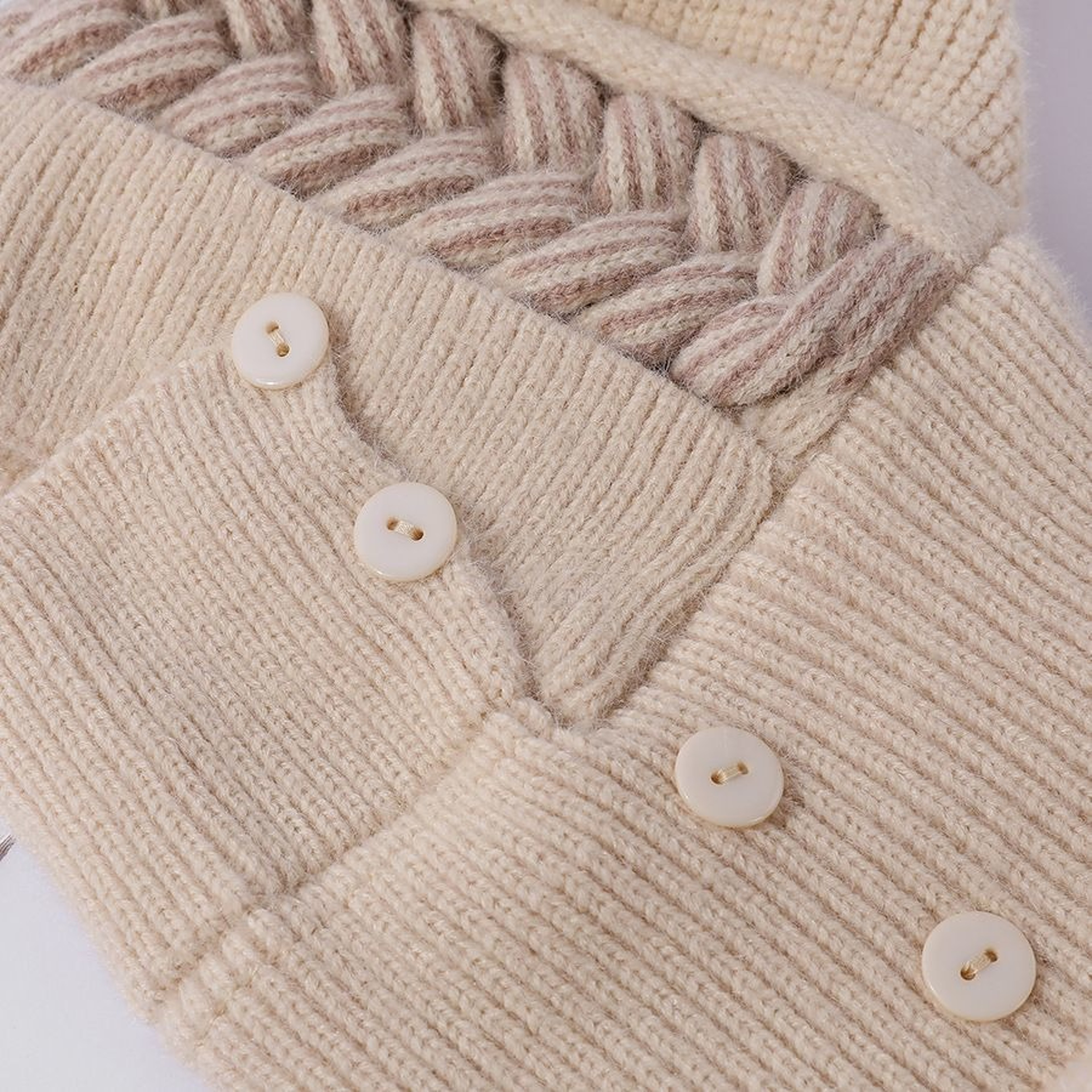 Womens Plush Lined Winter Balaclava Hat With Pom Pom Face Cover And Neck Warmer 4