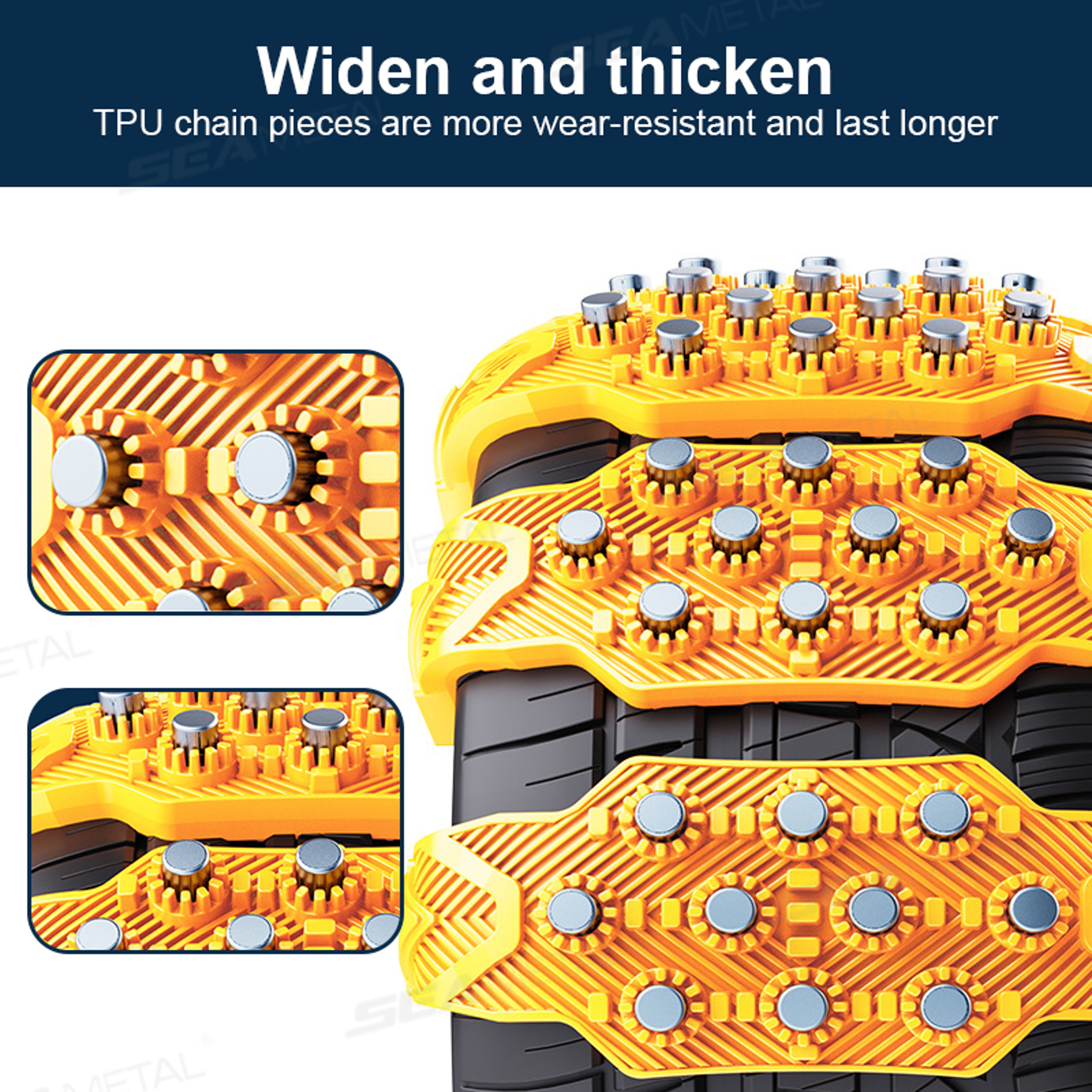 Car Snow Chains Anti Skid Winter Tire Traction Belts For Snow And Ice 3