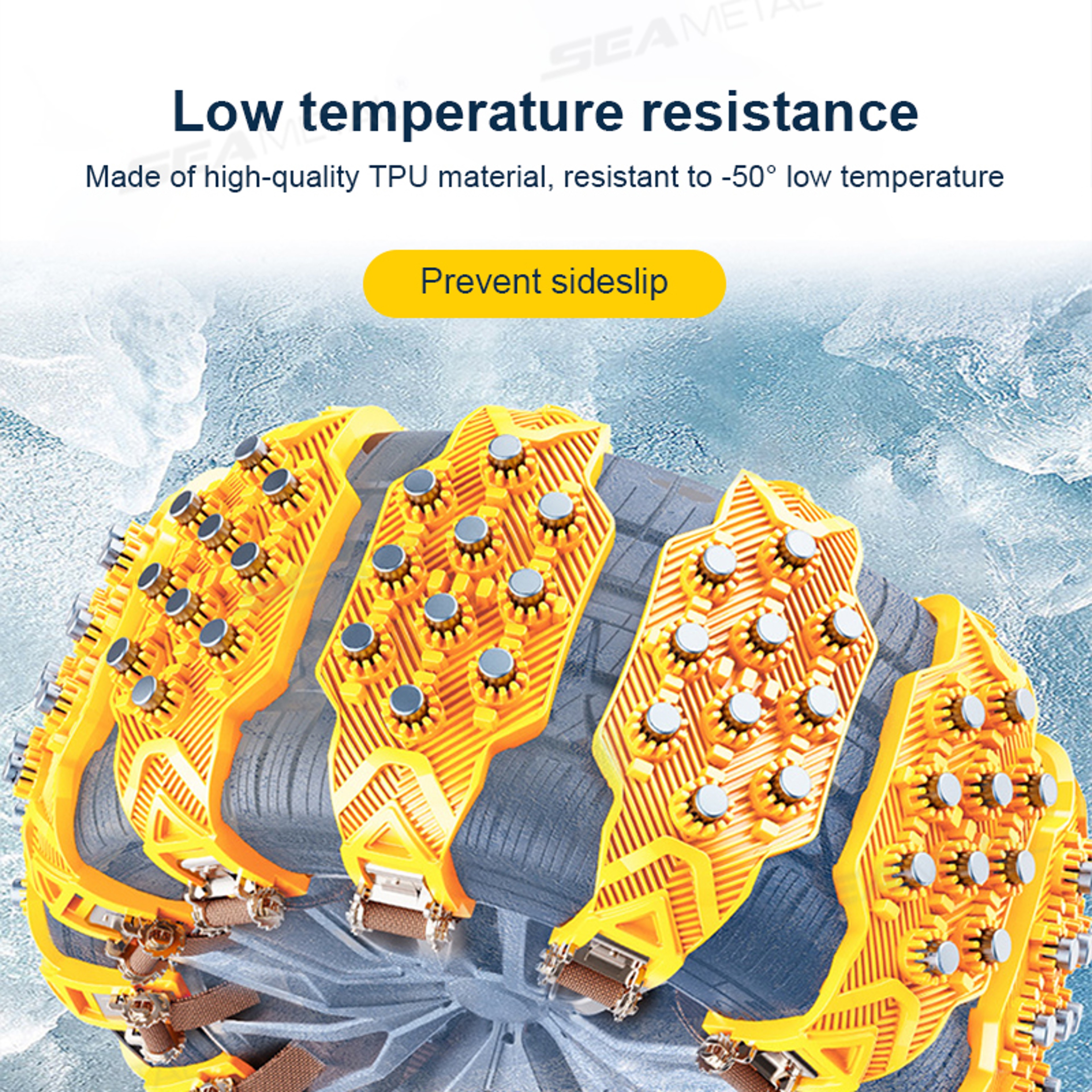 Car Snow Chains Anti Skid Winter Tire Traction Belts For Snow And Ice 4
