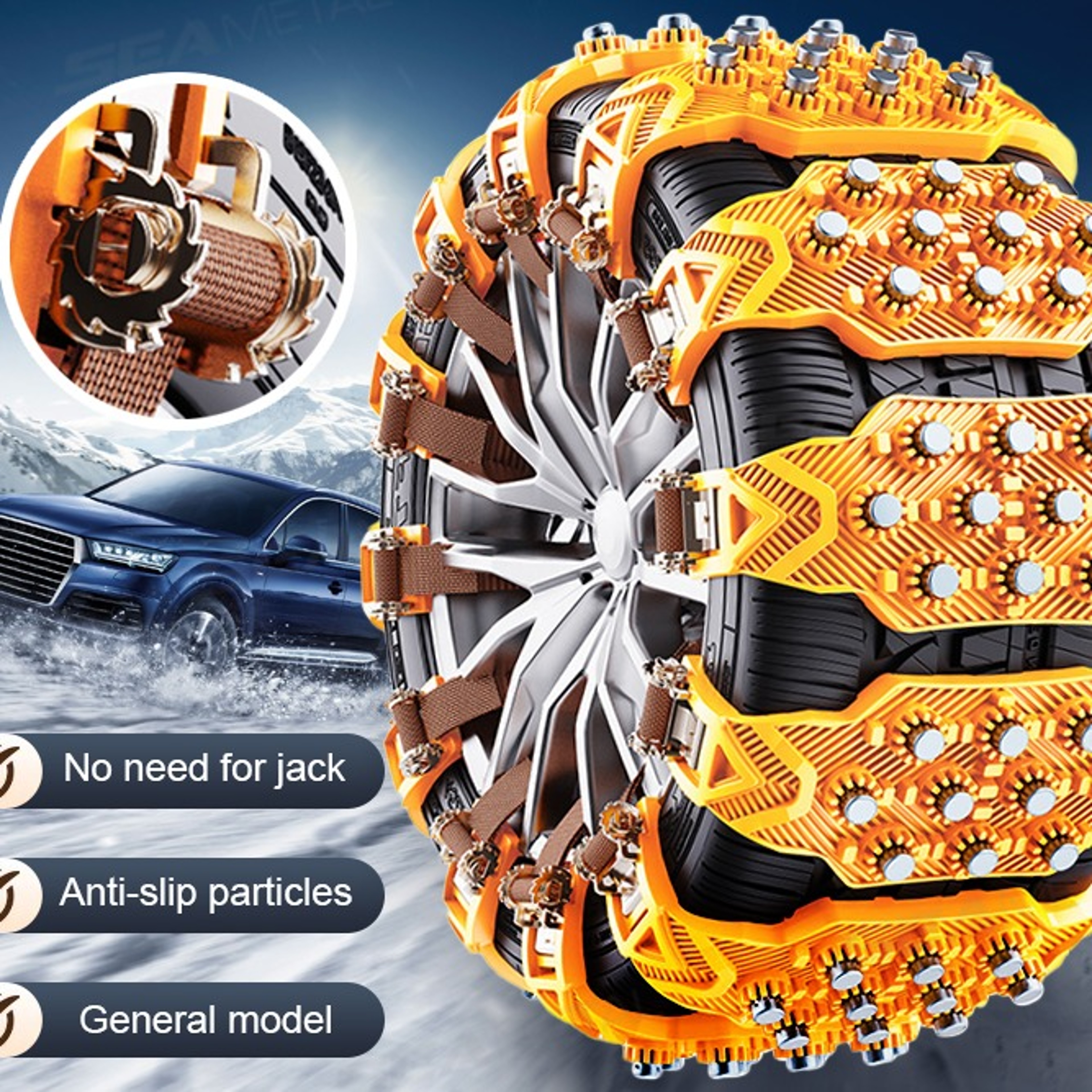 Car Snow Chains Anti Skid Winter Tire Traction Belts for Snow and Icejpg