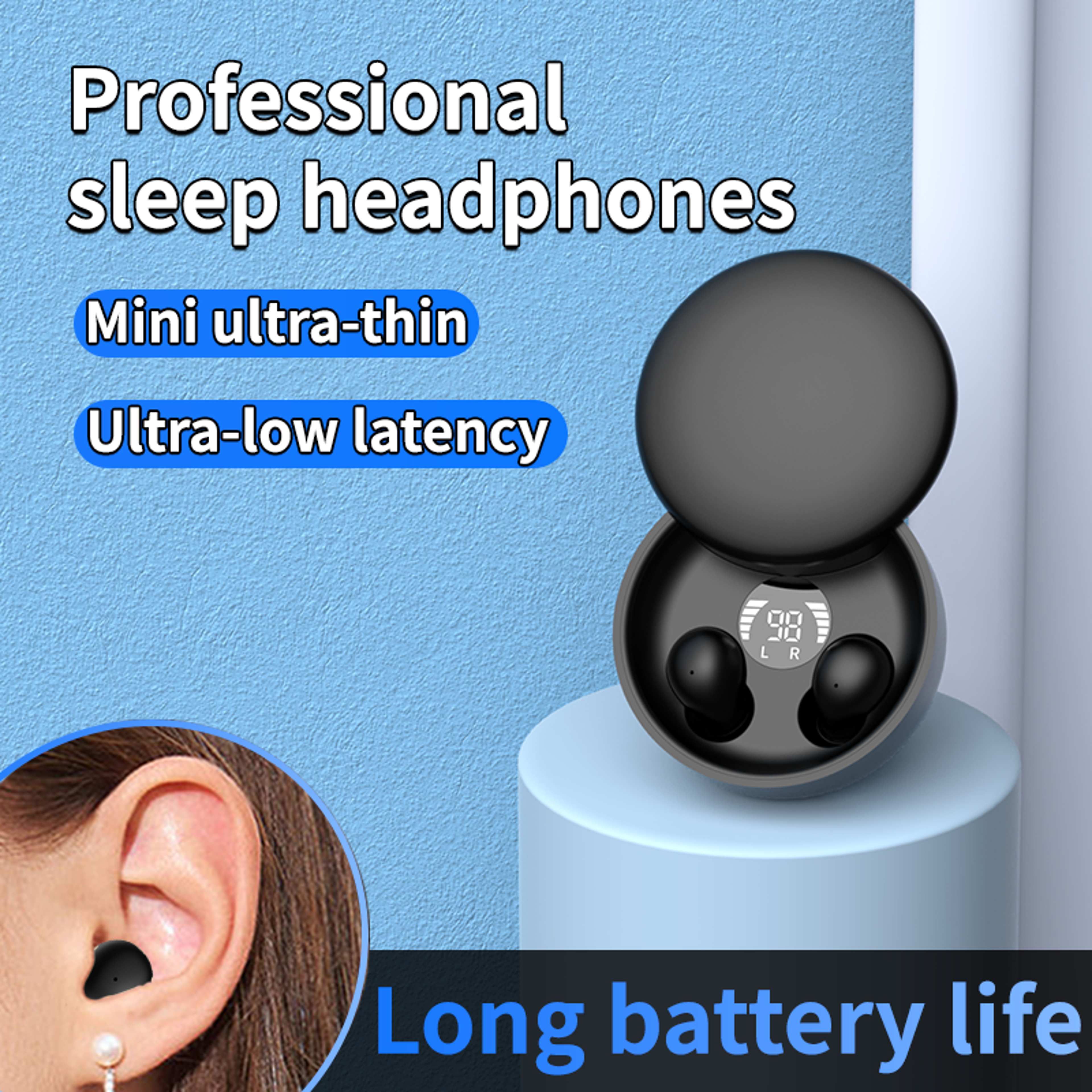 Bluetooth Wireless Earphones with Active Noise Cancellation and Charging Case – view 5