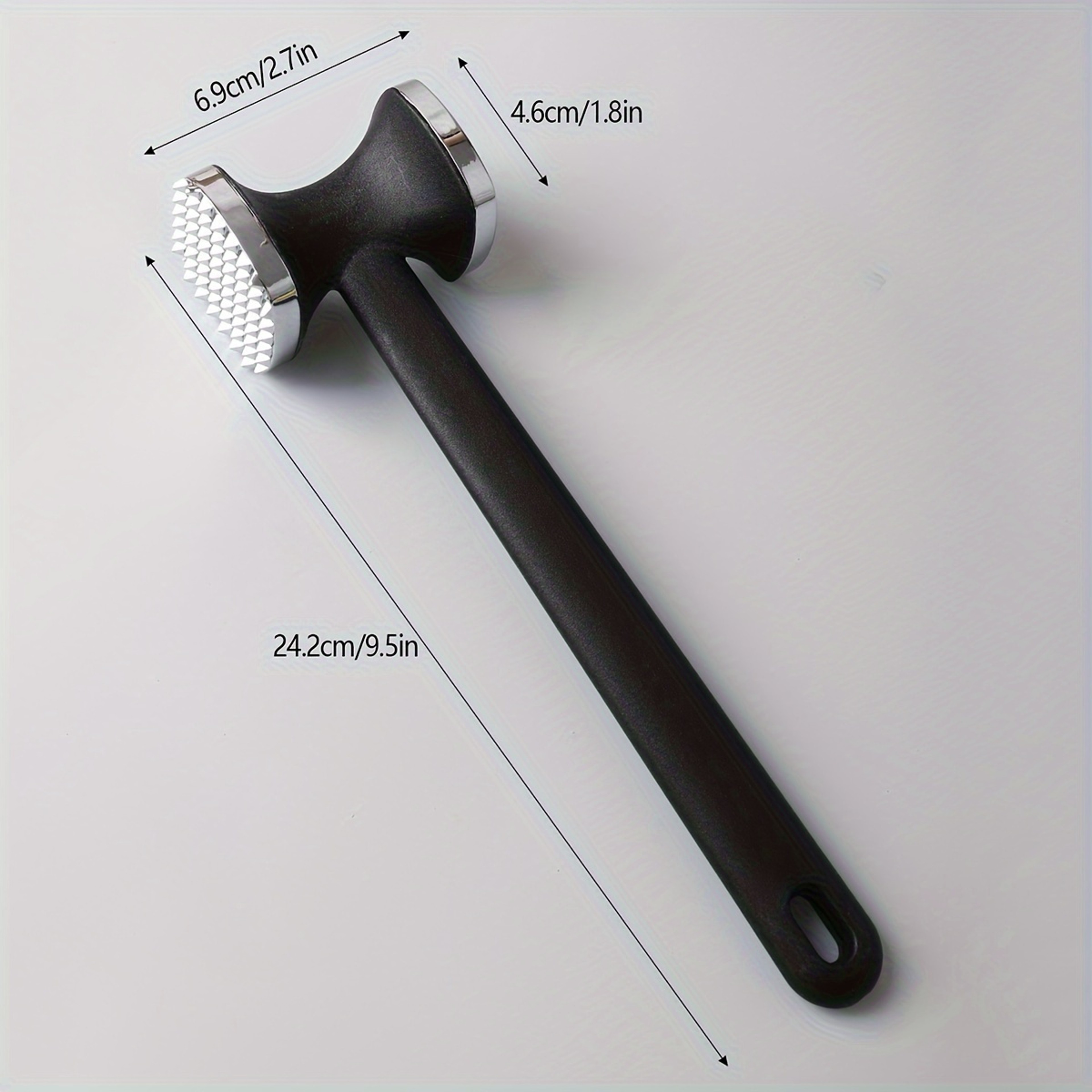 Heavy Duty Meat Tenderizer Hammer with Stainless Steel Head and Rubber Grip – view 3