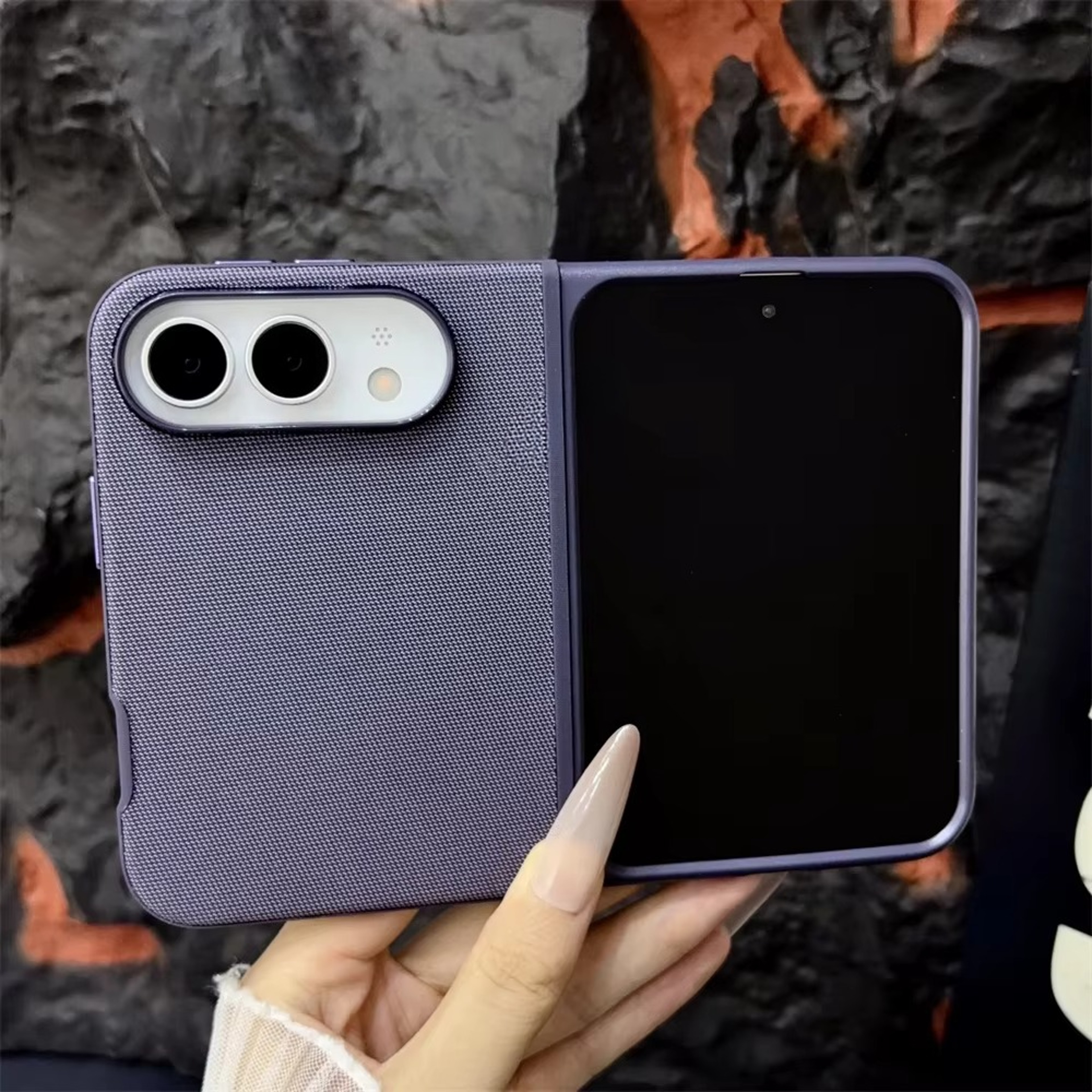 Woven Texture Magnetic Fold Case for iPhone Duo 18 Fold with MagSafe Compatibility – view 11