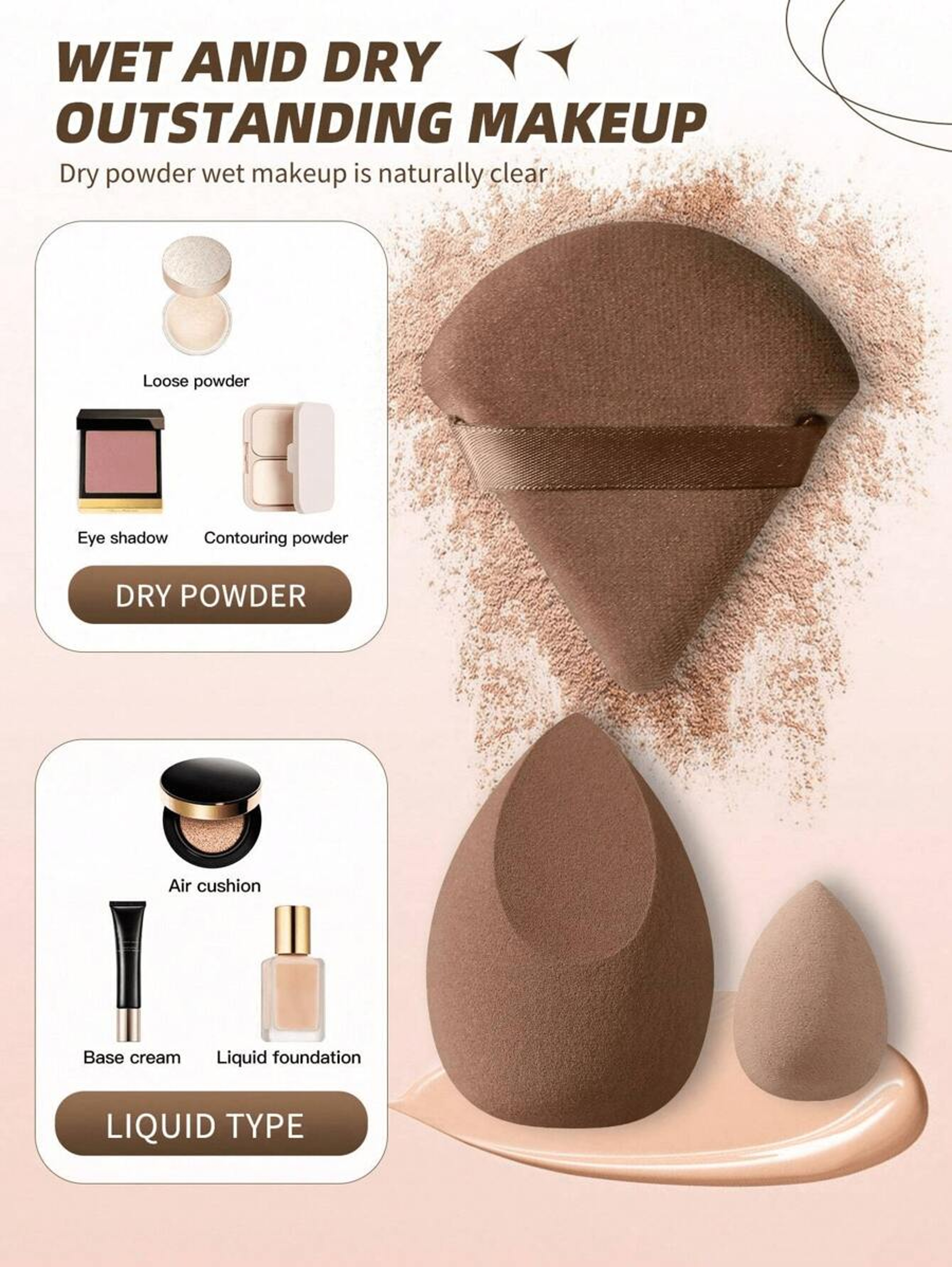 Makeup Sponge and Powder Puff Set for Face Makeup Application – view 6