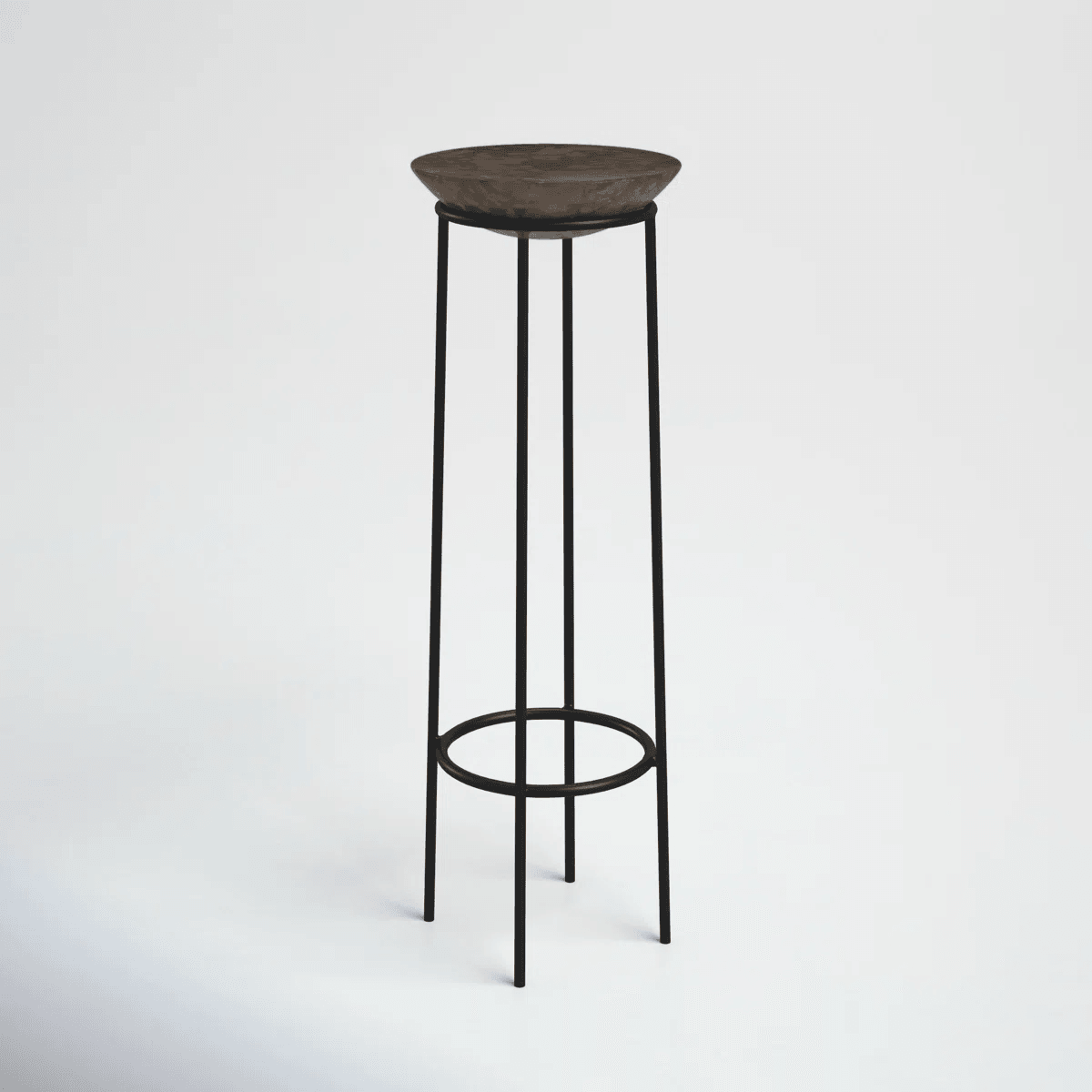 Steel Plant Table With Dark Brass Finish And Black Metal Base 3