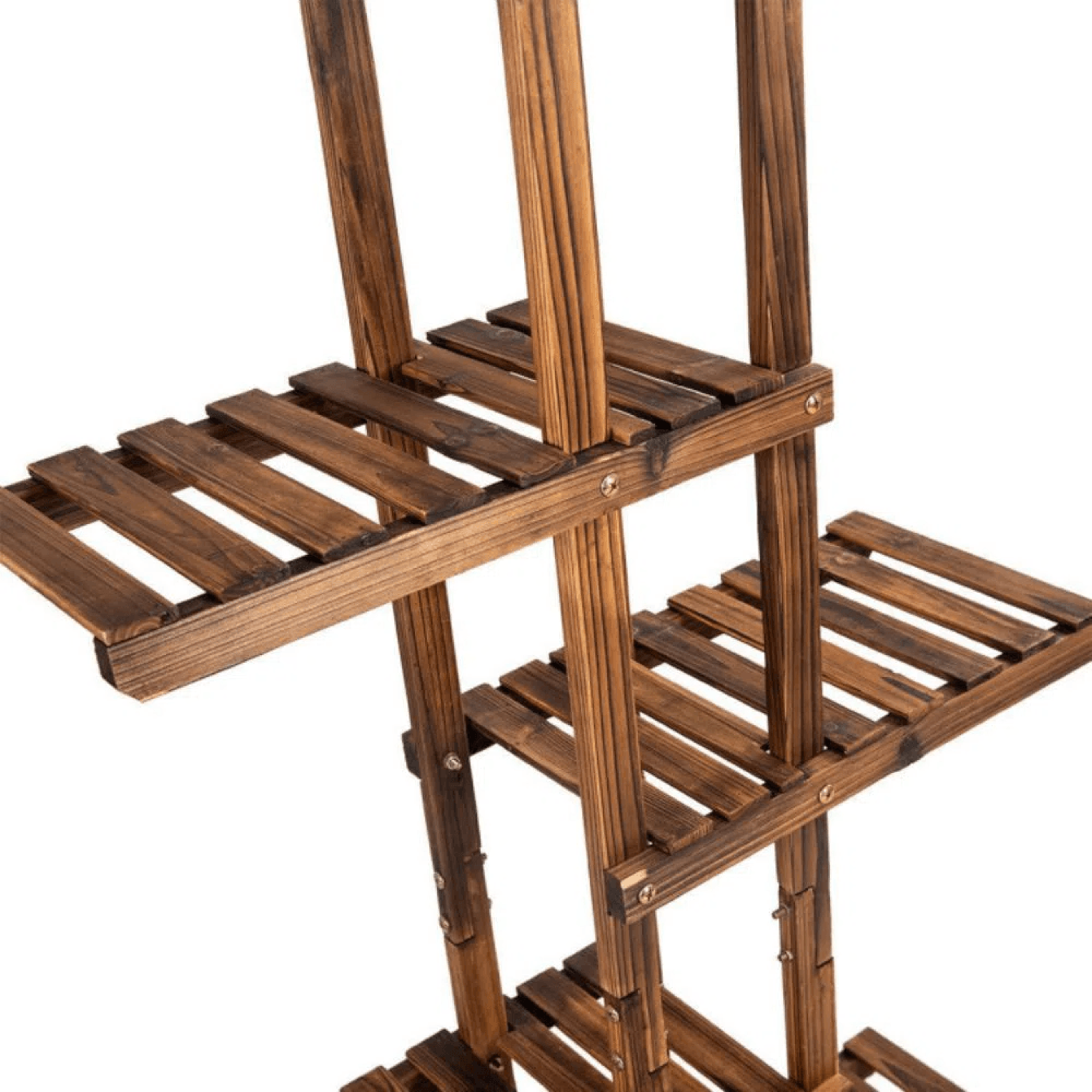 6 Tier Wooden Plant Stand With Multi Level Shelves For Indoor And Outdoor Use 6