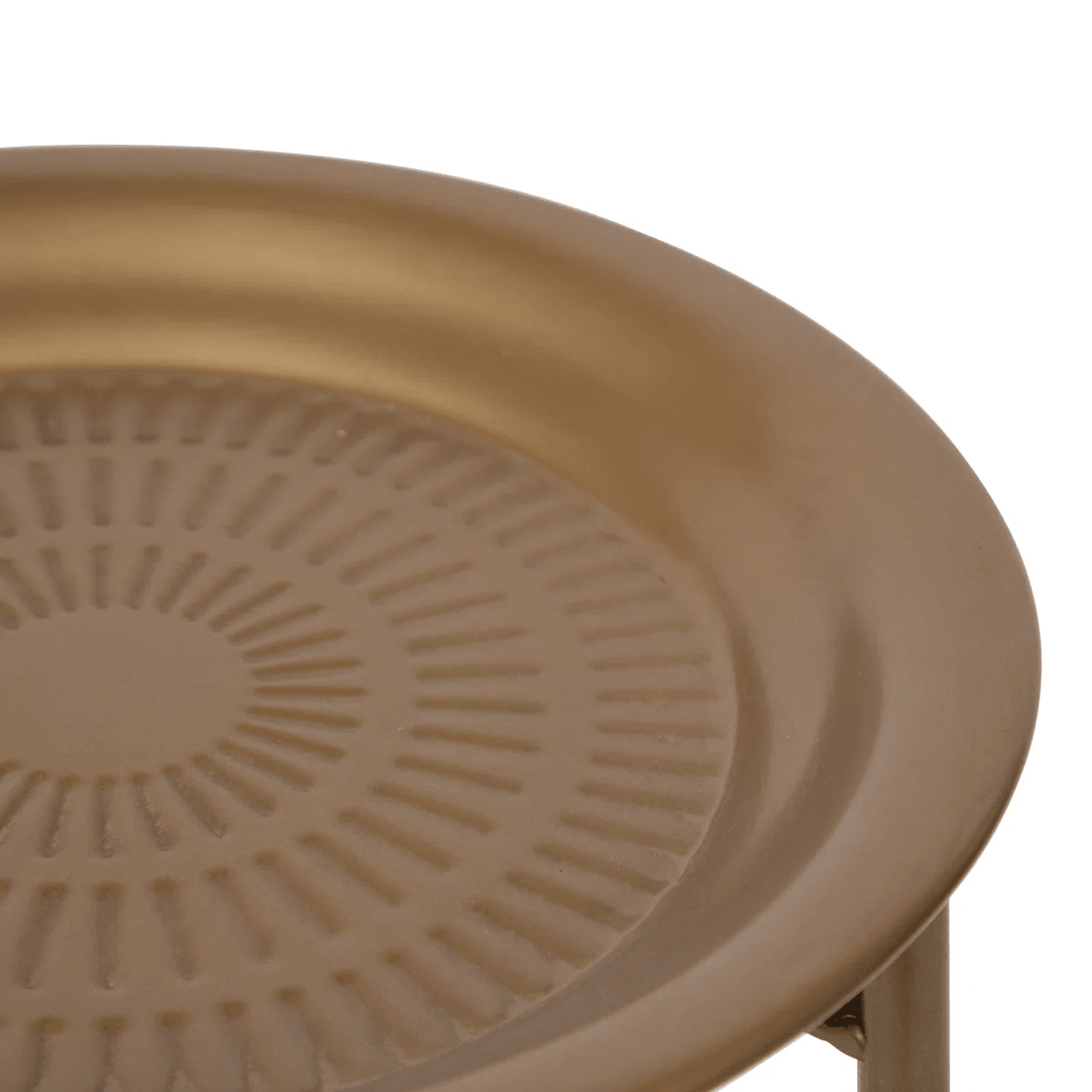 2 Tier Gold Metal Plant Stand With Moroccan Inspired Round Shelves 5