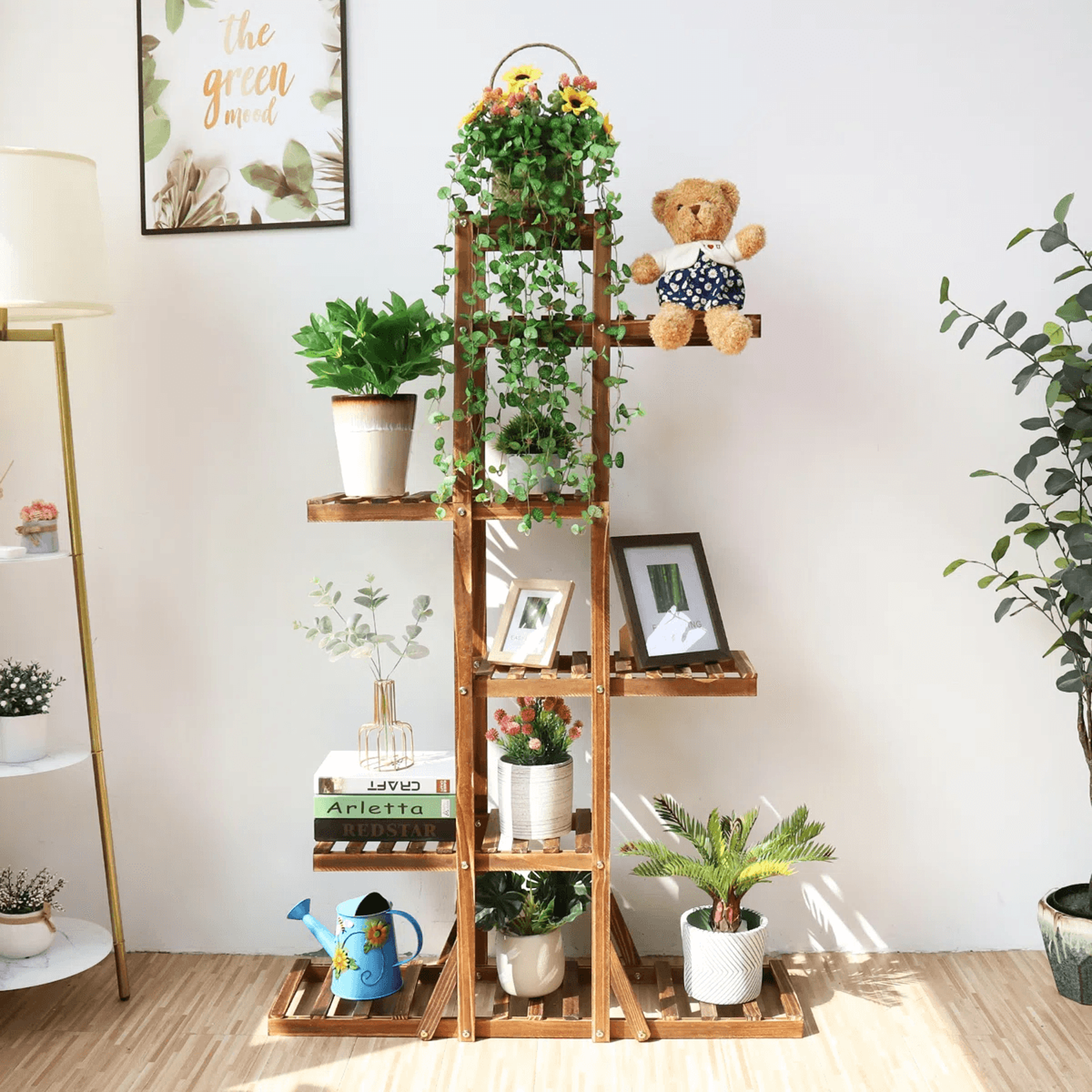 6 Tier Bamboo Plant Stand With MultiLevel Flower Display Shelves 8