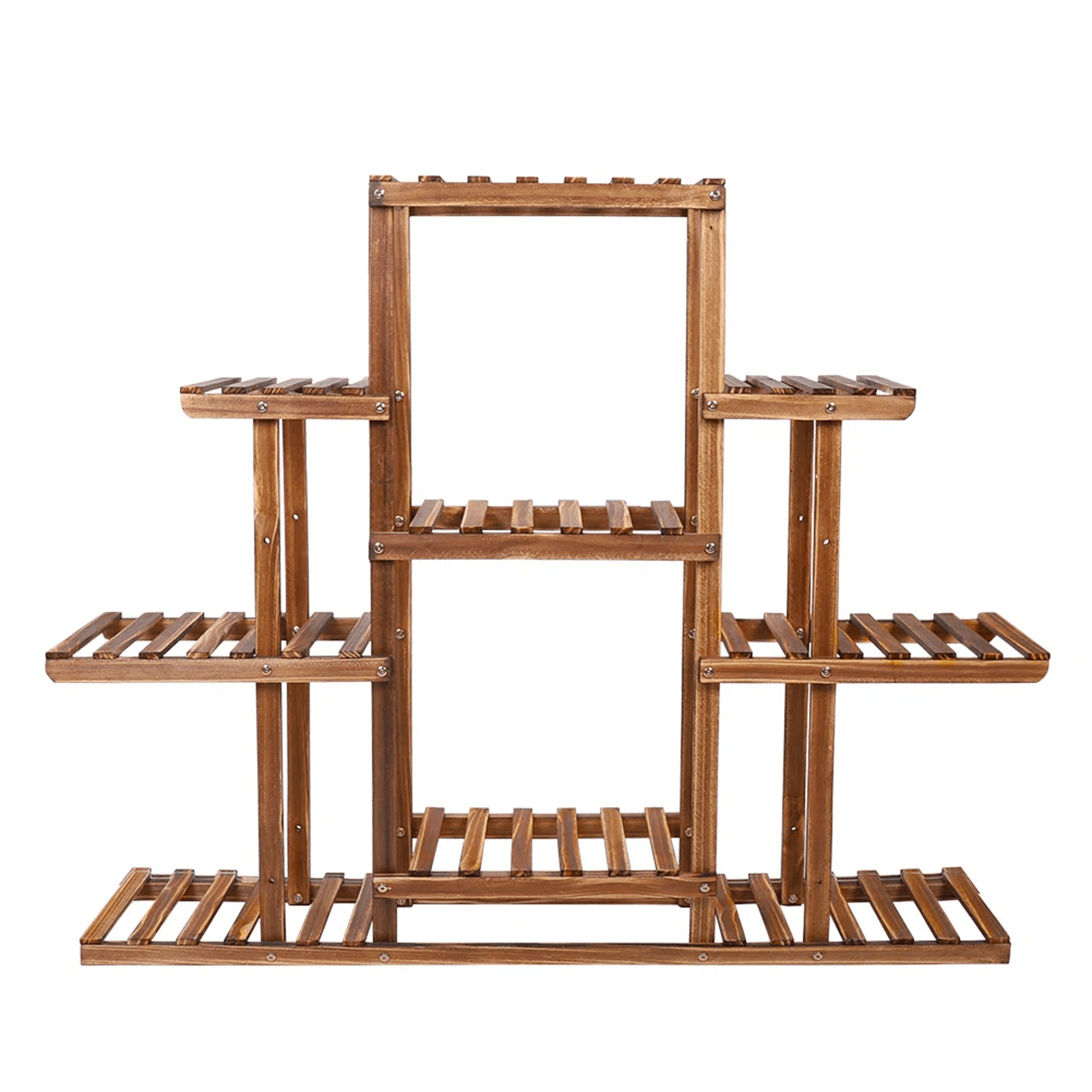 6 Tier Pine Wood Plant Stand With 13 Pot Capacity 1