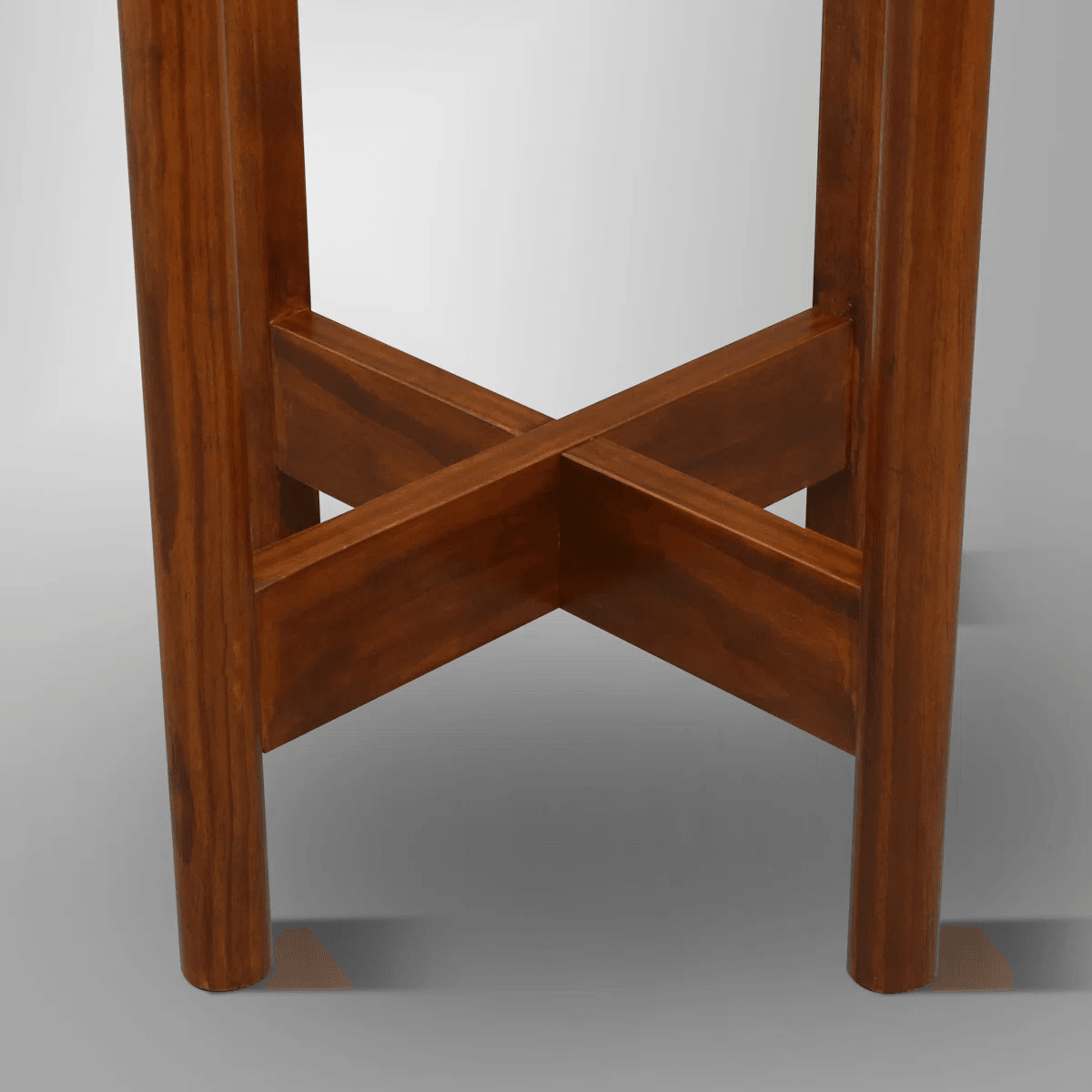 Solid Pine Wood Plant Stand With Cross Leg Design For Indoor Display 11